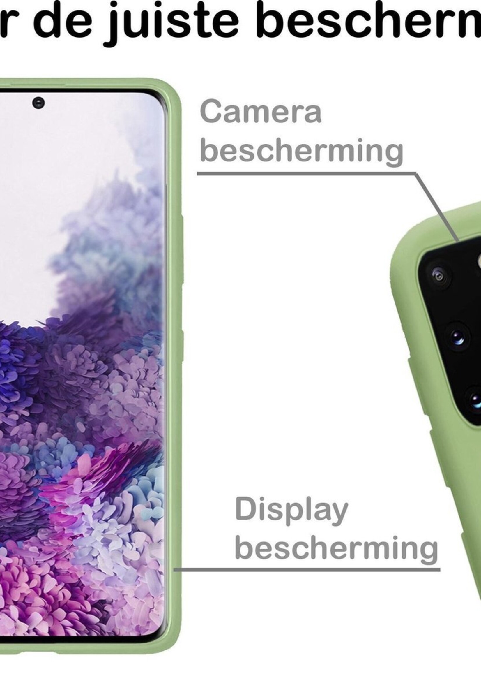 BTH Hoesje Geschikt voor Samsung S20 Hoesje Siliconen Case Hoes - Hoes Geschikt voor Samsung Galaxy S20 Hoes Cover Case - Groen