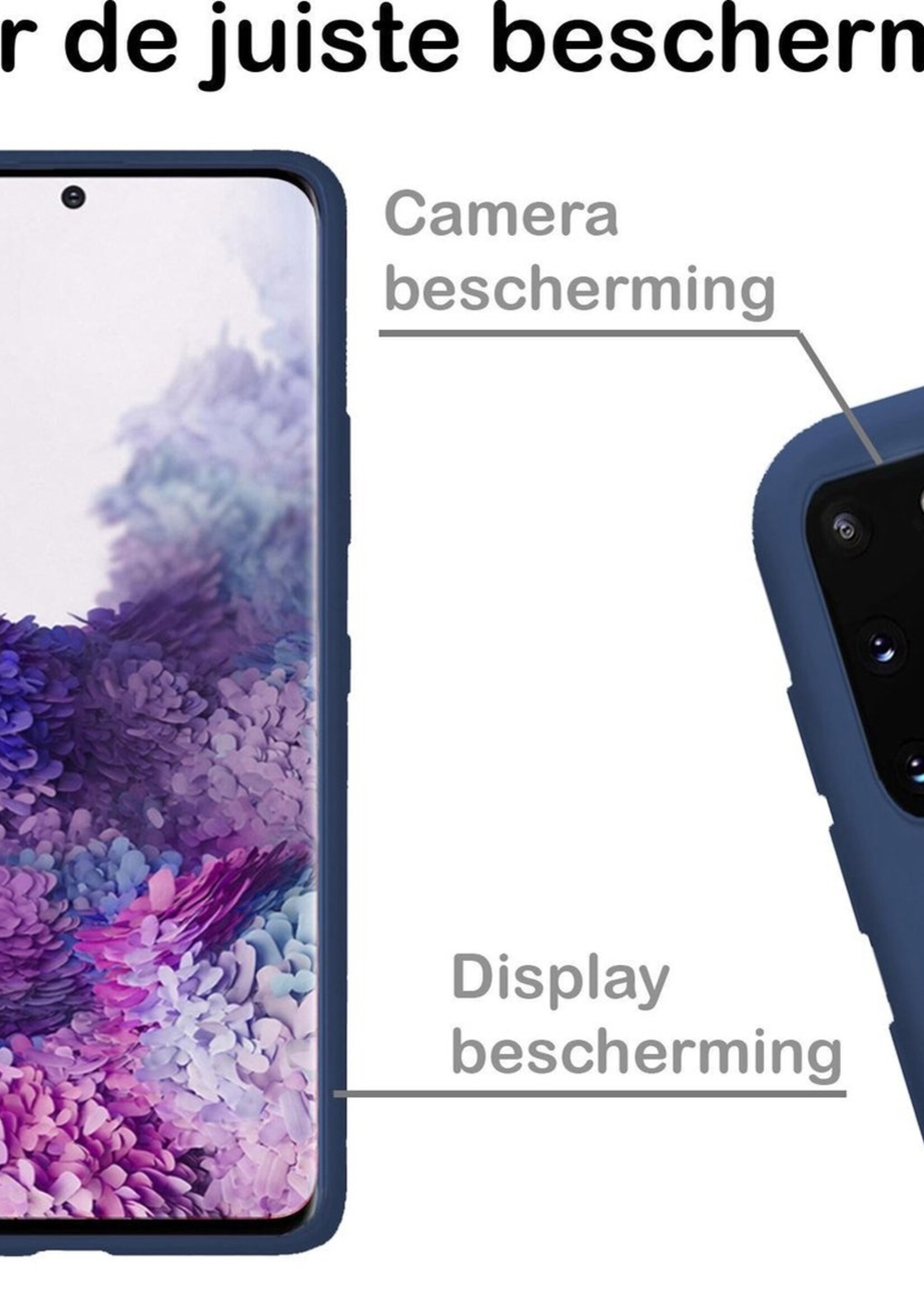 BTH Hoesje Geschikt voor Samsung S20 Hoesje Siliconen Case Hoes - Hoes Geschikt voor Samsung Galaxy S20 Hoes Cover Case - Blauw