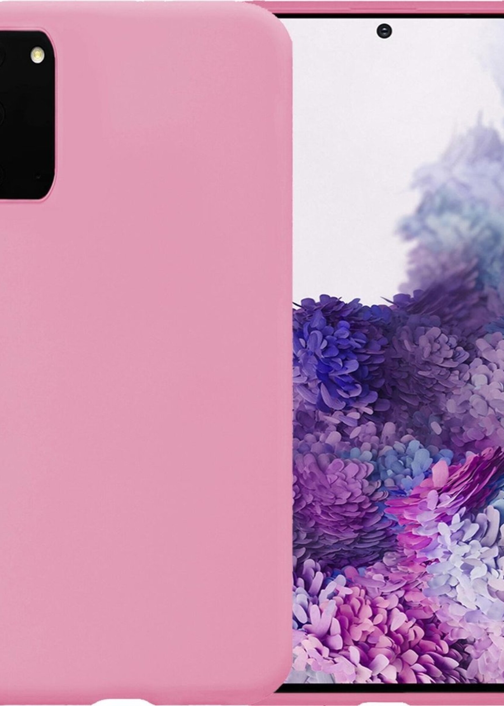 BTH Hoesje Geschikt voor Samsung S20 Hoesje Siliconen Case Hoes - Hoes Geschikt voor Samsung Galaxy S20 Hoes Cover Case - Roze