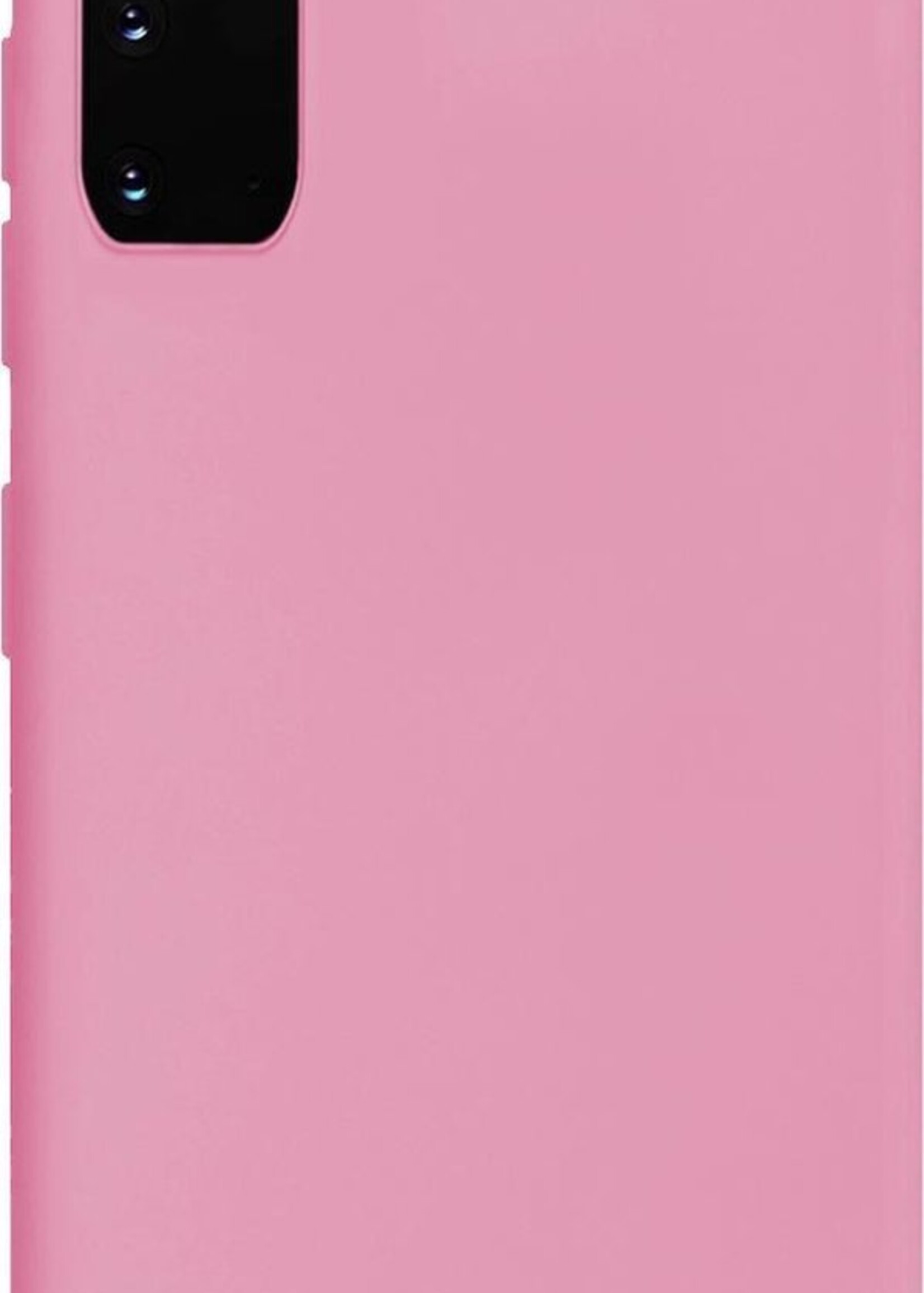BTH Hoesje Geschikt voor Samsung S20 Hoesje Siliconen Case Hoes - Hoes Geschikt voor Samsung Galaxy S20 Hoes Cover Case - Roze