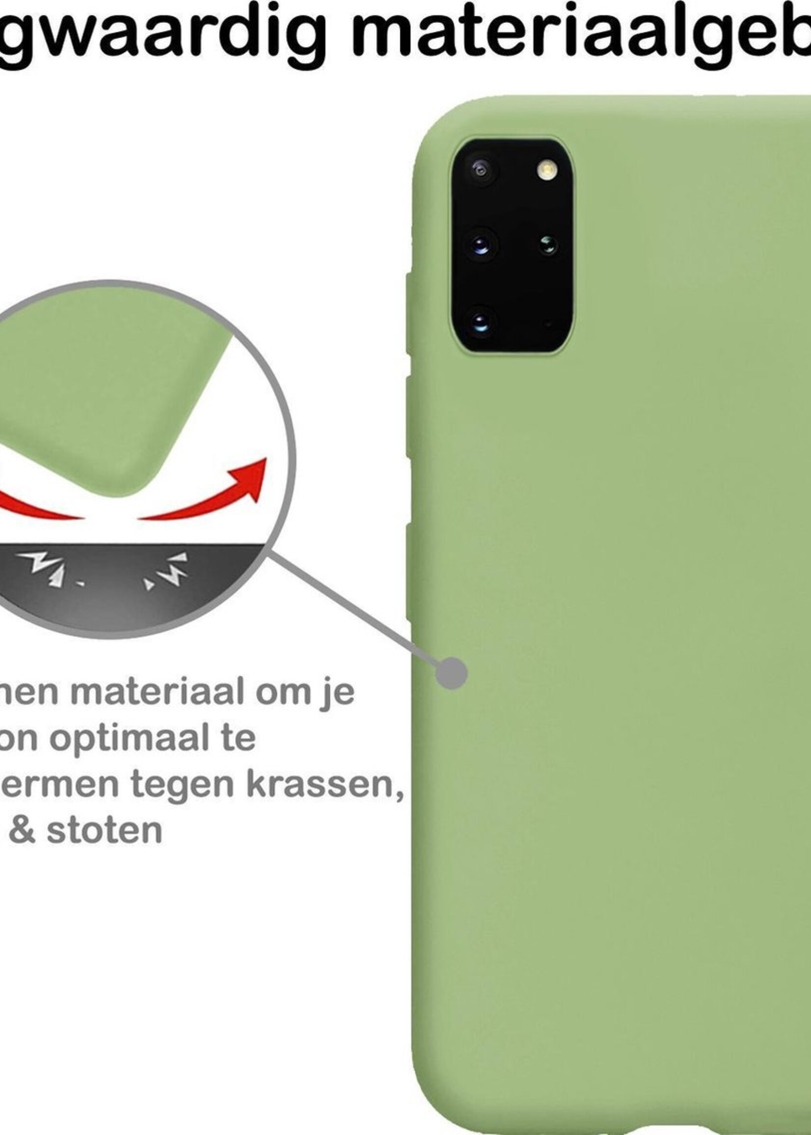 BTH Hoesje Geschikt voor Samsung S20 Plus Hoesje Siliconen Case Hoes - Hoes Geschikt voor Samsung Galaxy S20 Plus Hoes Cover Case - Groen