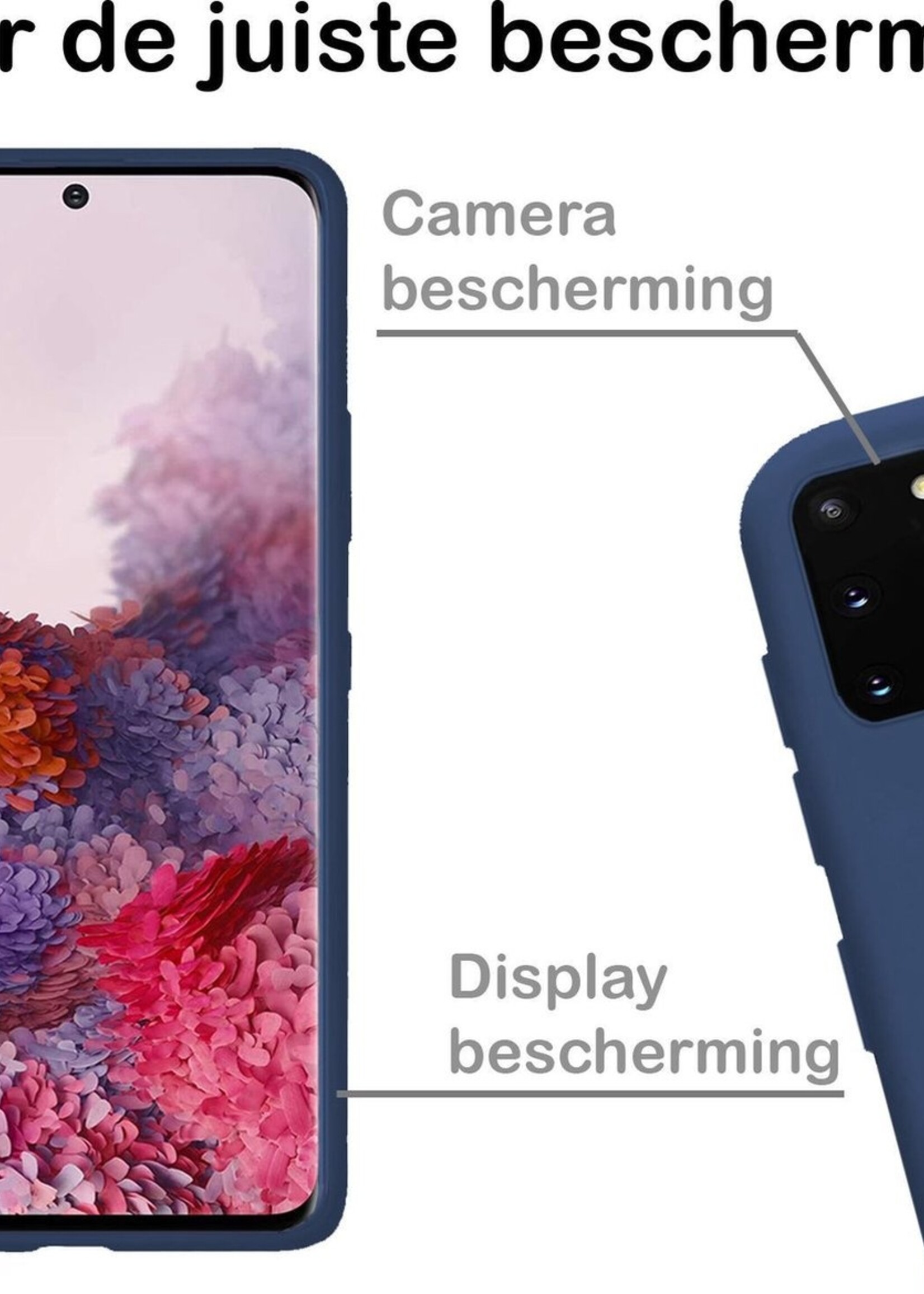 BTH Hoesje Geschikt voor Samsung S20 Plus Hoesje Siliconen Case Hoes - Hoes Geschikt voor Samsung Galaxy S20 Plus Hoes Cover Case - Blauw
