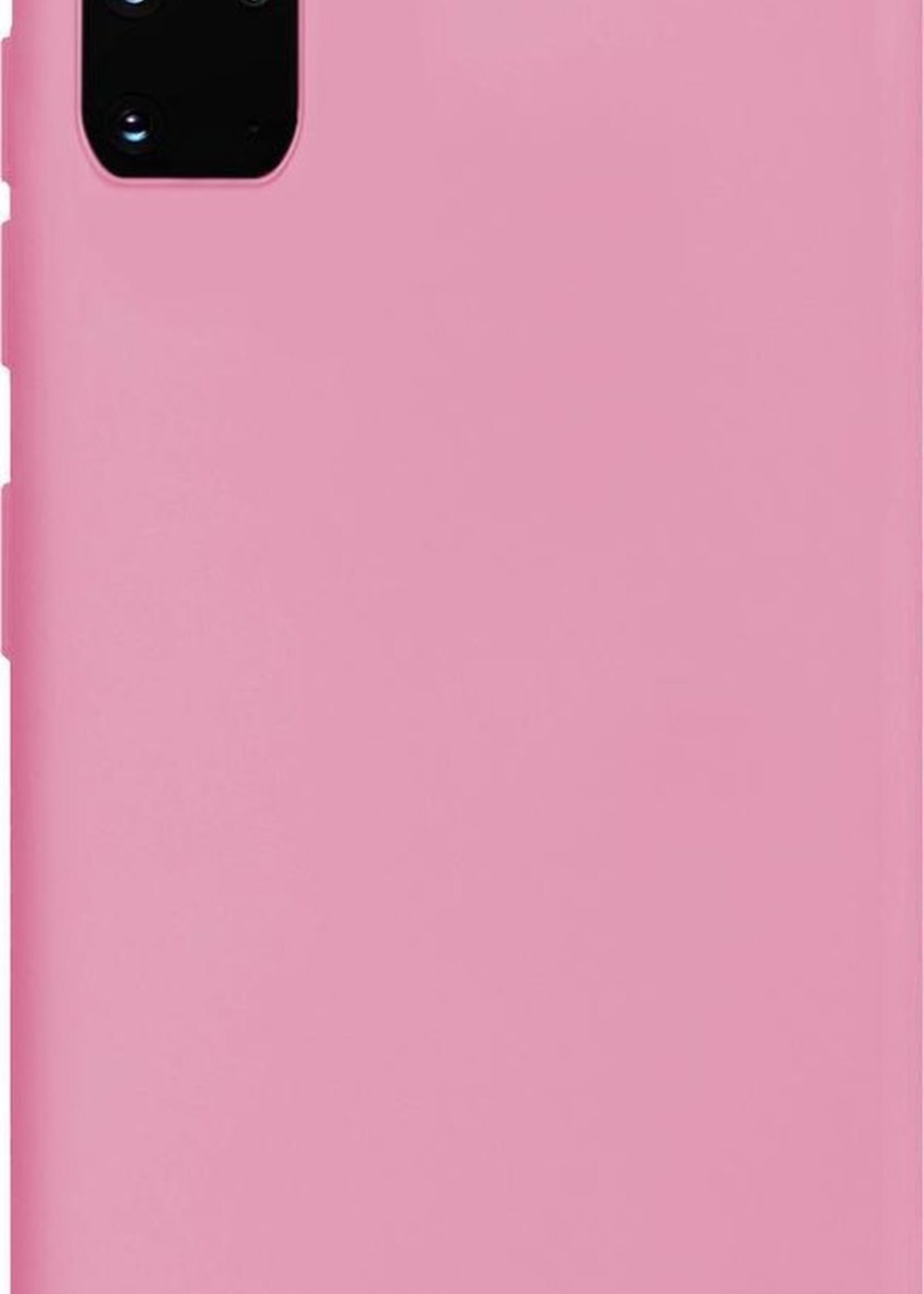 BTH Hoesje Geschikt voor Samsung S20 Plus Hoesje Siliconen Case Hoes - Hoes Geschikt voor Samsung Galaxy S20 Plus Hoes Cover Case - Roze