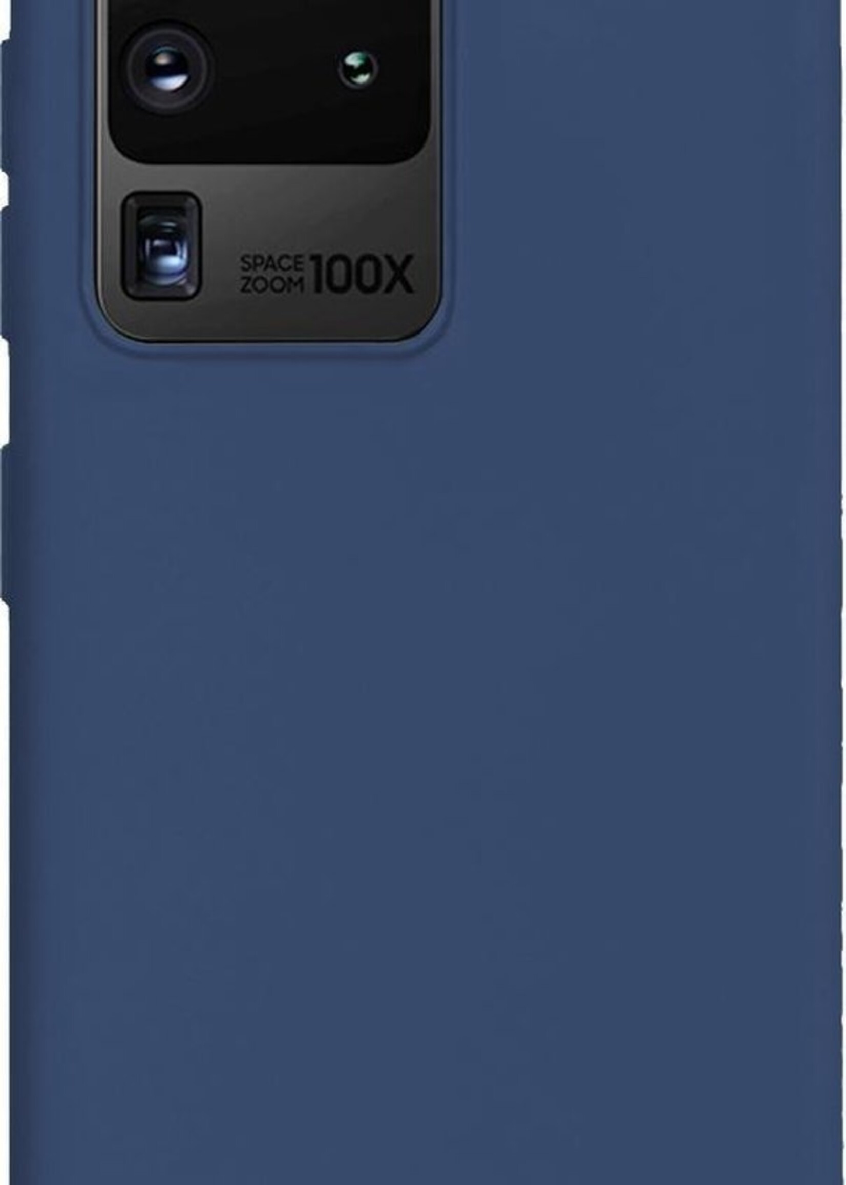 BTH Hoesje Geschikt voor Samsung S20 Ultra Hoesje Siliconen Case Hoes - Hoes Geschikt voor Samsung Galaxy S20 Ultra Hoes Cover Case - Blauw