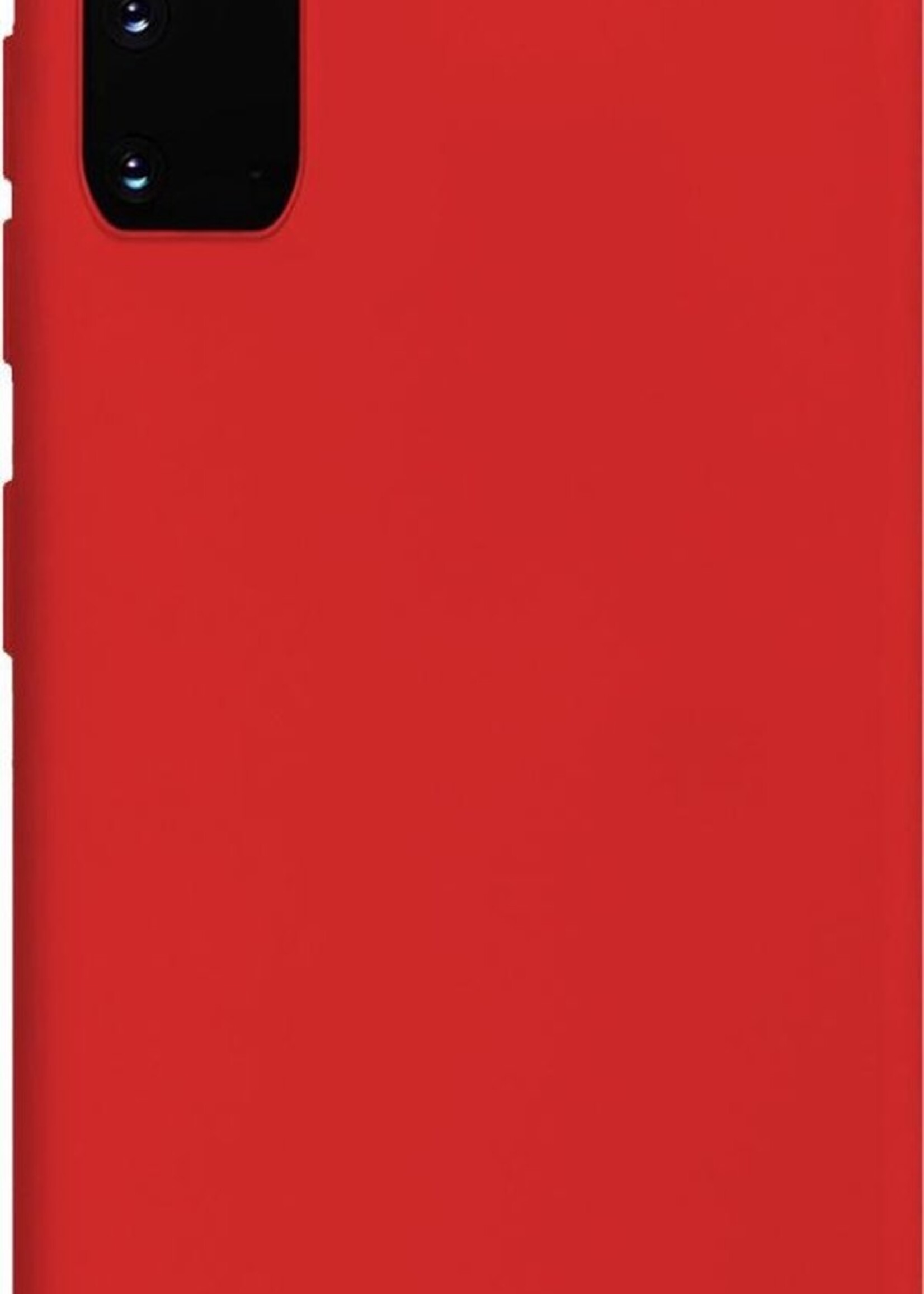 BTH Hoesje Geschikt voor Samsung S20 Hoesje Siliconen Case Hoes - Hoes Geschikt voor Samsung Galaxy S20 Hoes Cover Case - Rood - 2 PACK