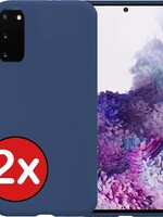 BTH BTH 2 PACK - Samsung Galaxy S20 hoesje siliconen - Donkerblauw