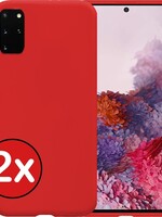 BTH BTH 2 PACK - Samsung Galaxy S20 Plus hoesje siliconen - Rood