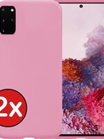 BTH BTH 2 PACK - Samsung Galaxy S20 Plus hoesje siliconen - Roze