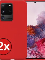 BTH BTH 2 PACK - Samsung Galaxy S20 Ultra hoesje siliconen - Rood