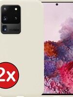 BTH BTH 2 PACK - Samsung Galaxy S20 Ultra hoesje siliconen - Wit