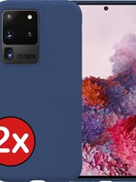 BTH BTH 2 PACK - Samsung Galaxy S20 Ultra hoesje siliconen - Donkerblauw