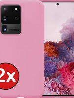 BTH BTH 2 PACK - Samsung Galaxy S20 Ultra hoesje siliconen - Roze