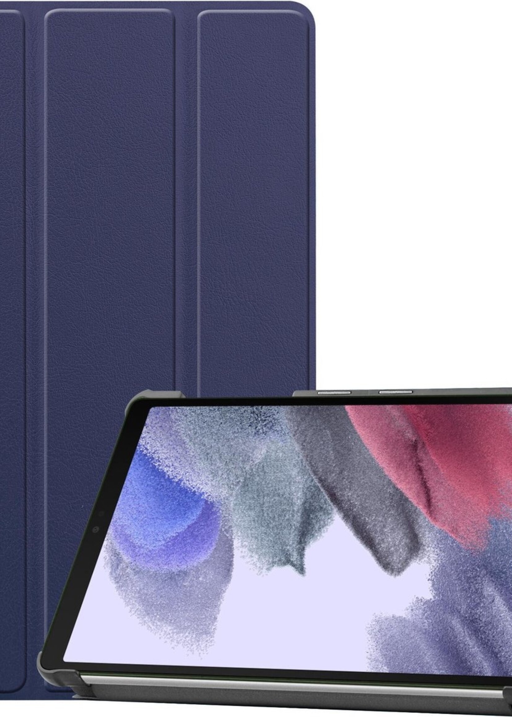 BTH Hoes Geschikt voor Samsung Galaxy Tab A7 Lite Hoes Book Case Hoesje Trifold Cover - Hoesje Geschikt voor Samsung Tab A7 Lite Hoesje Bookcase - Blauw