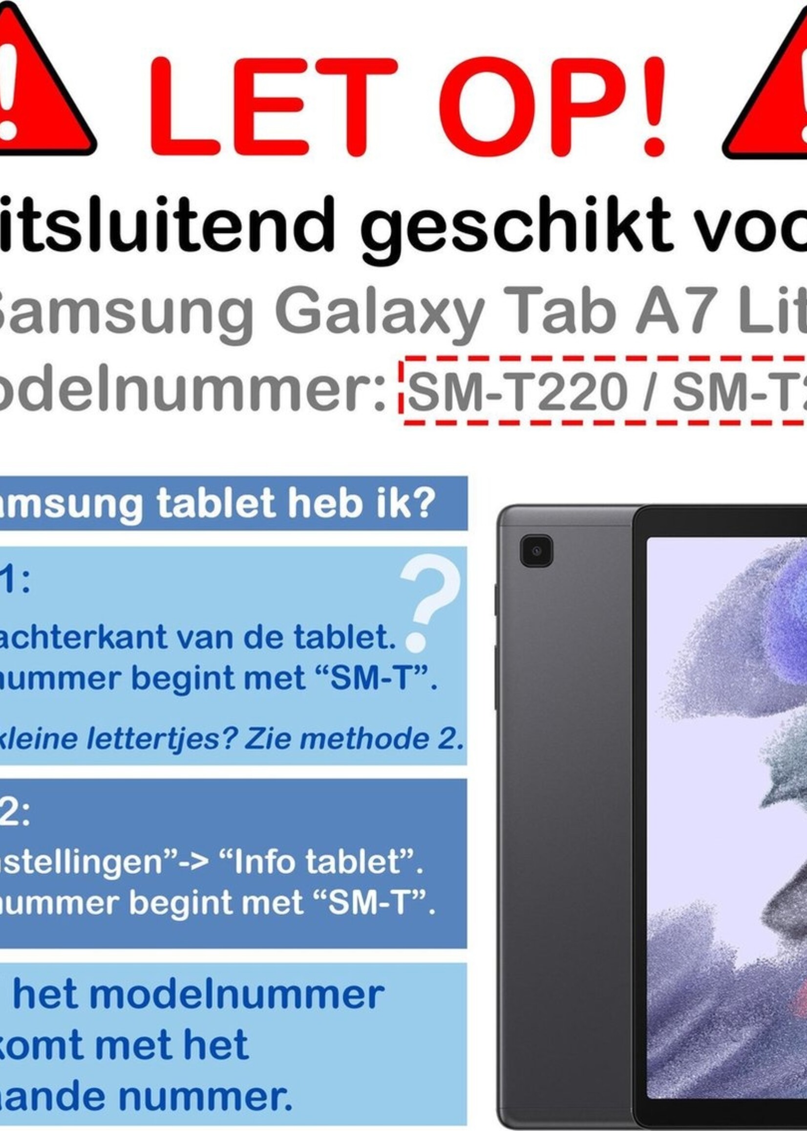 BTH Hoes Geschikt voor Samsung Galaxy Tab A7 Lite Hoes Book Case Hoesje Trifold Cover - Hoesje Geschikt voor Samsung Tab A7 Lite Hoesje Bookcase - Blauw