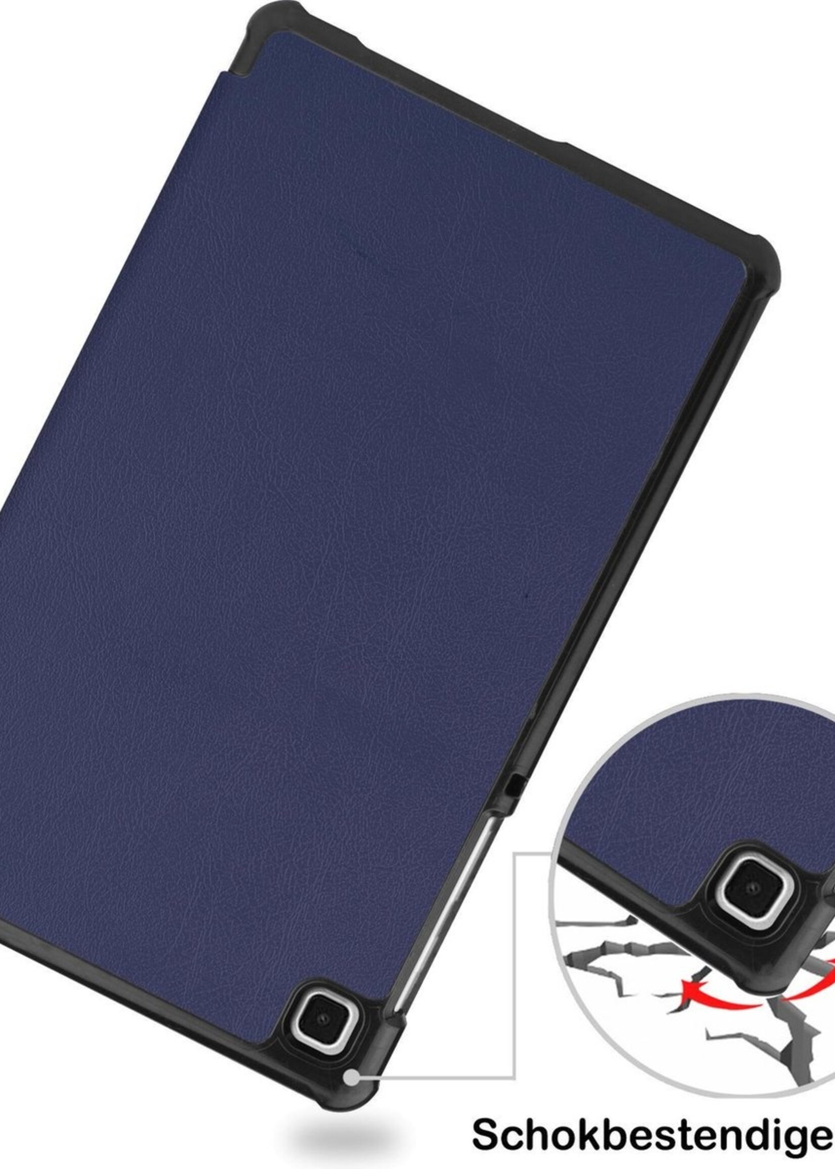 BTH Hoes Geschikt voor Samsung Galaxy Tab A7 Lite Hoes Book Case Hoesje Trifold Cover - Hoesje Geschikt voor Samsung Tab A7 Lite Hoesje Bookcase - Blauw
