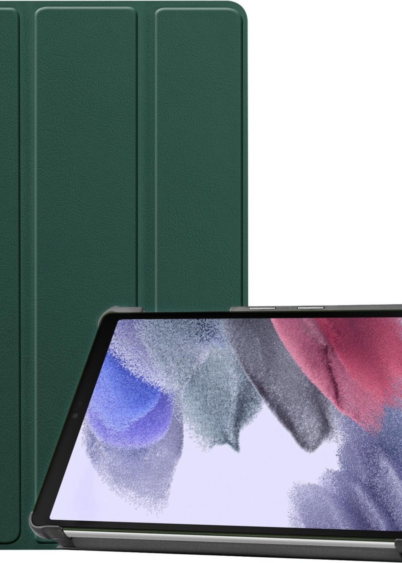 BTH Hoes Geschikt voor Samsung Galaxy Tab A7 Lite Hoes Book Case Hoesje Trifold Cover - Hoesje Geschikt voor Samsung Tab A7 Lite Hoesje Bookcase - Groen