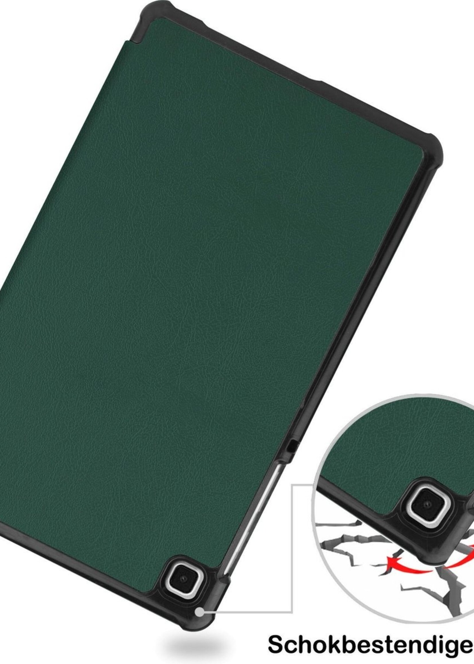 BTH Hoes Geschikt voor Samsung Galaxy Tab A7 Lite Hoes Book Case Hoesje Trifold Cover - Hoesje Geschikt voor Samsung Tab A7 Lite Hoesje Bookcase - Groen