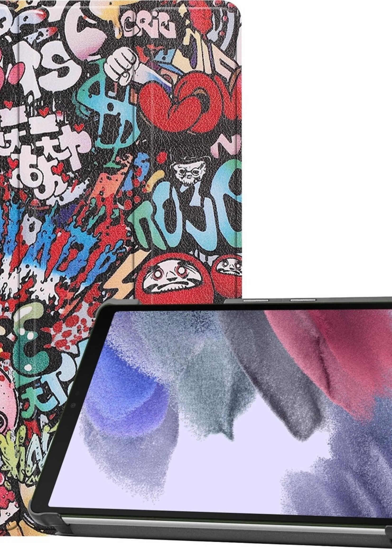 BTH Hoes Geschikt voor Samsung Galaxy Tab A7 Lite Hoes Book Case Hoesje Trifold Cover - Hoesje Geschikt voor Samsung Tab A7 Lite Hoesje Bookcase - Graffity
