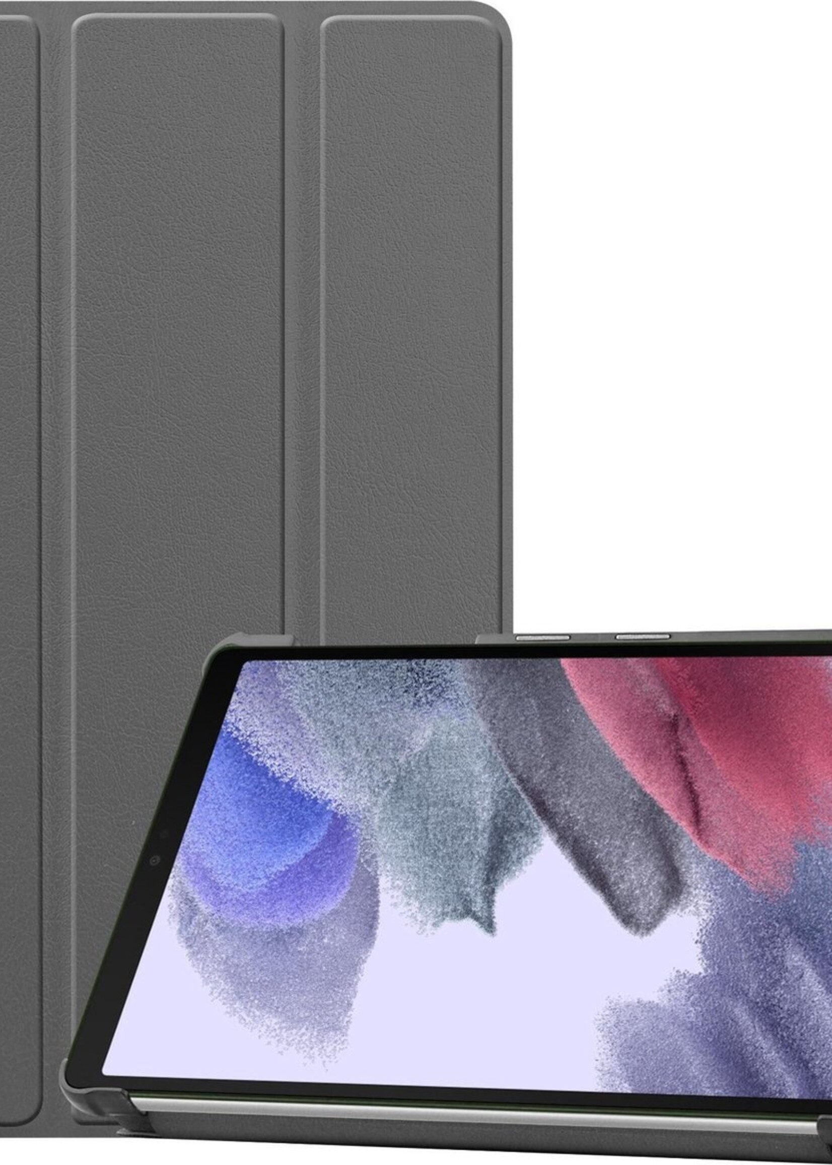 BTH Hoes Geschikt voor Samsung Galaxy Tab A7 Lite Hoes Book Case Hoesje Trifold Cover - Hoesje Geschikt voor Samsung Tab A7 Lite Hoesje Bookcase - Grijs