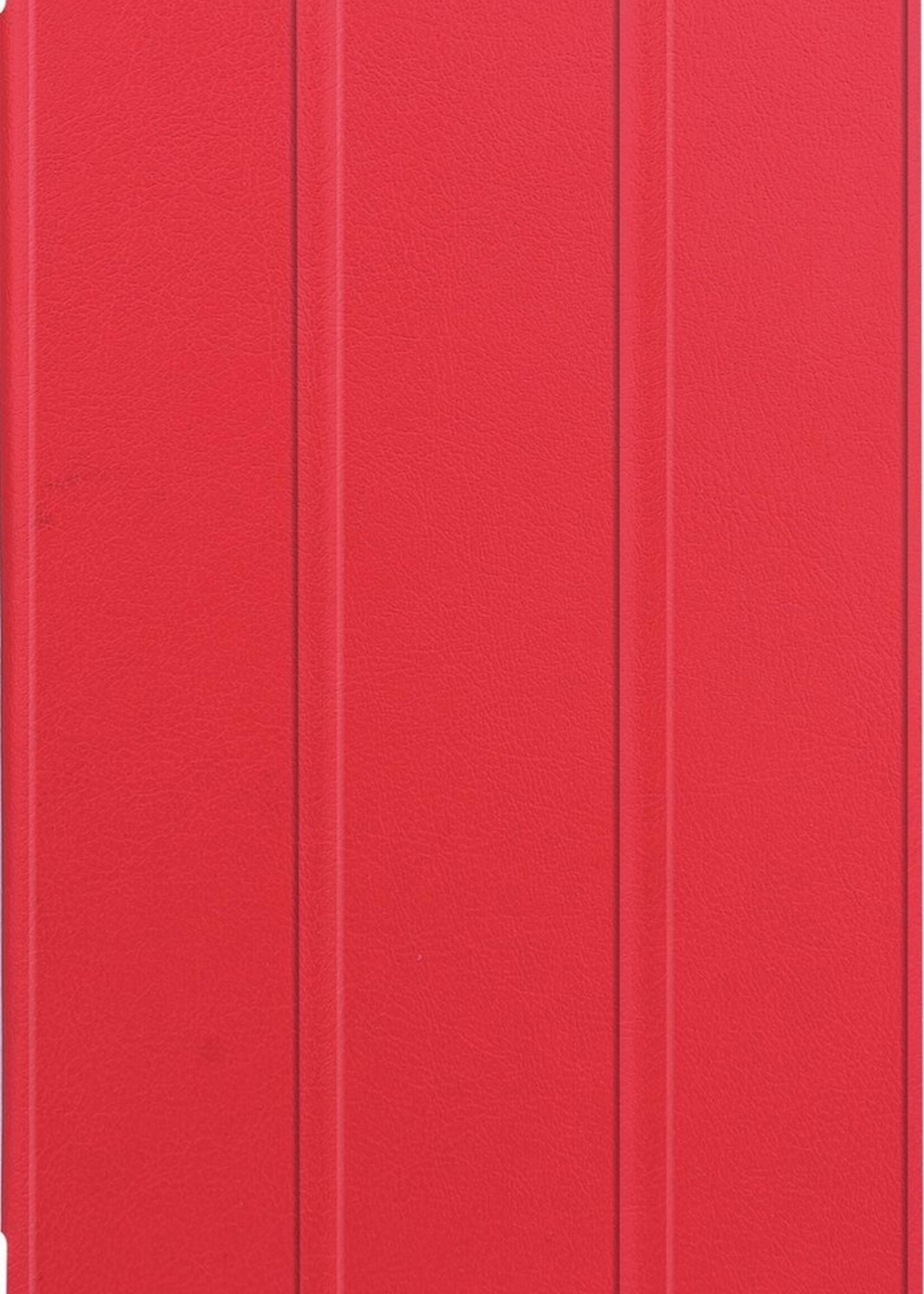 BTH Hoes Geschikt voor Samsung Galaxy Tab A7 Lite Hoes Book Case Hoesje Trifold Cover - Hoesje Geschikt voor Samsung Tab A7 Lite Hoesje Bookcase - Rood
