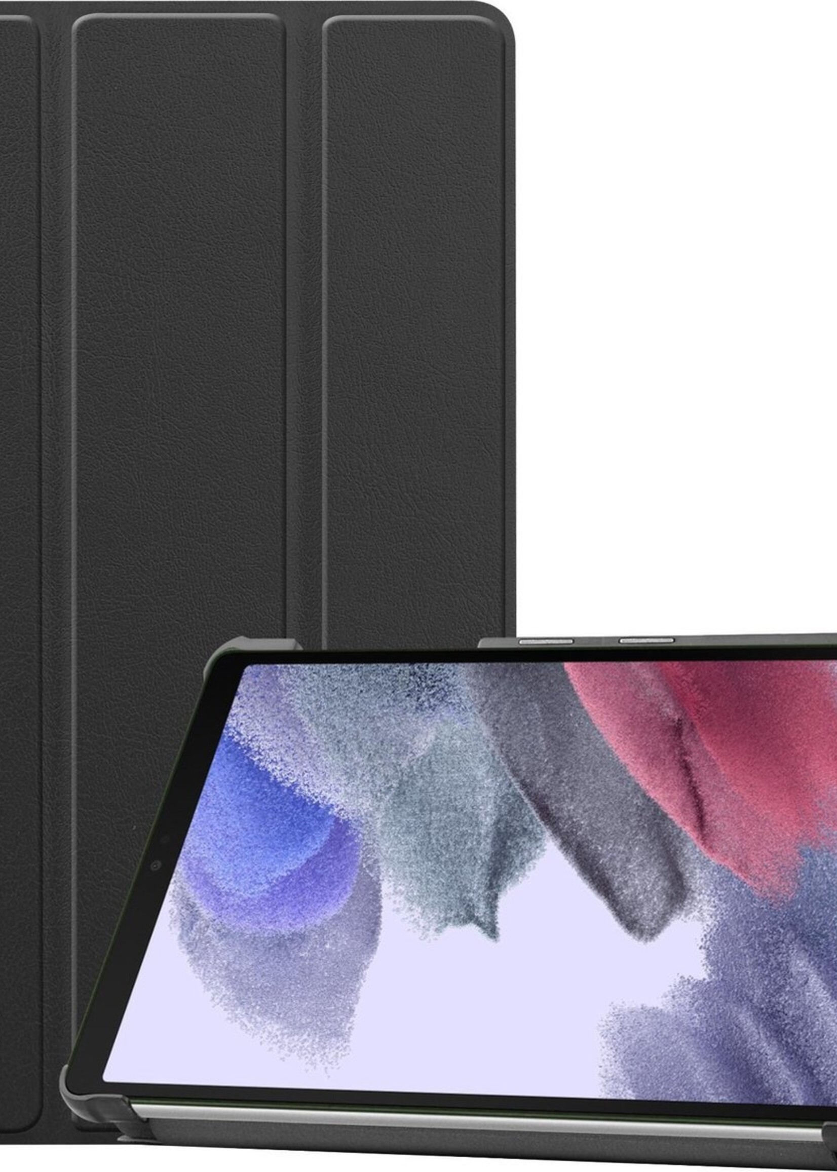 BTH Hoes Geschikt voor Samsung Galaxy Tab A7 Lite Hoes Book Case Hoesje Trifold Cover - Hoesje Geschikt voor Samsung Tab A7 Lite Hoesje Bookcase - Zwart