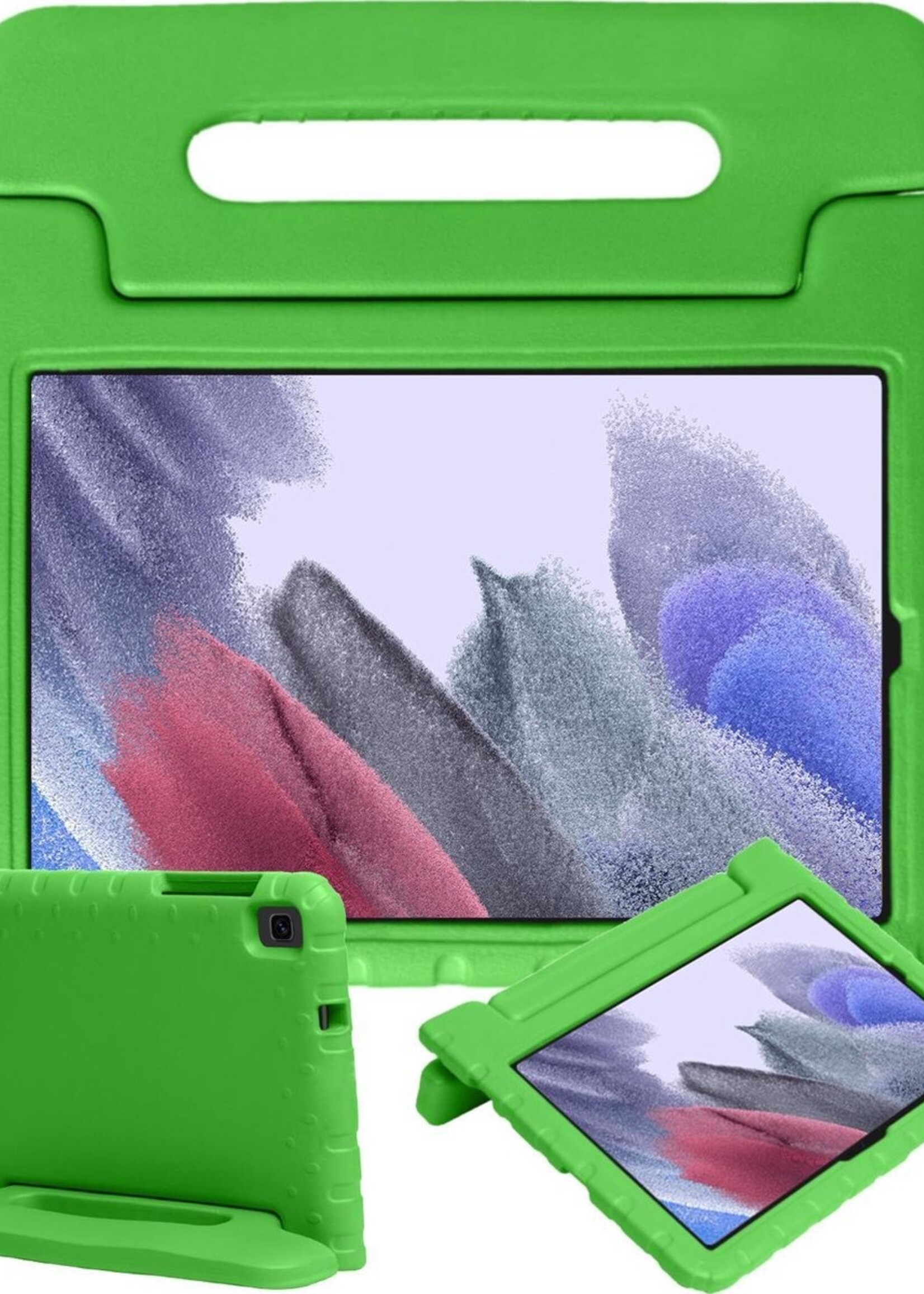BTH Kinderhoes Geschikt voor Samsung Galaxy Tab A7 Lite Hoes Kinder Hoesje Kids Case Cover Kidsproof - Hoesje Geschikt voor Samsung Tab A7 Lite Hoesje Kinder Hoes - Groen