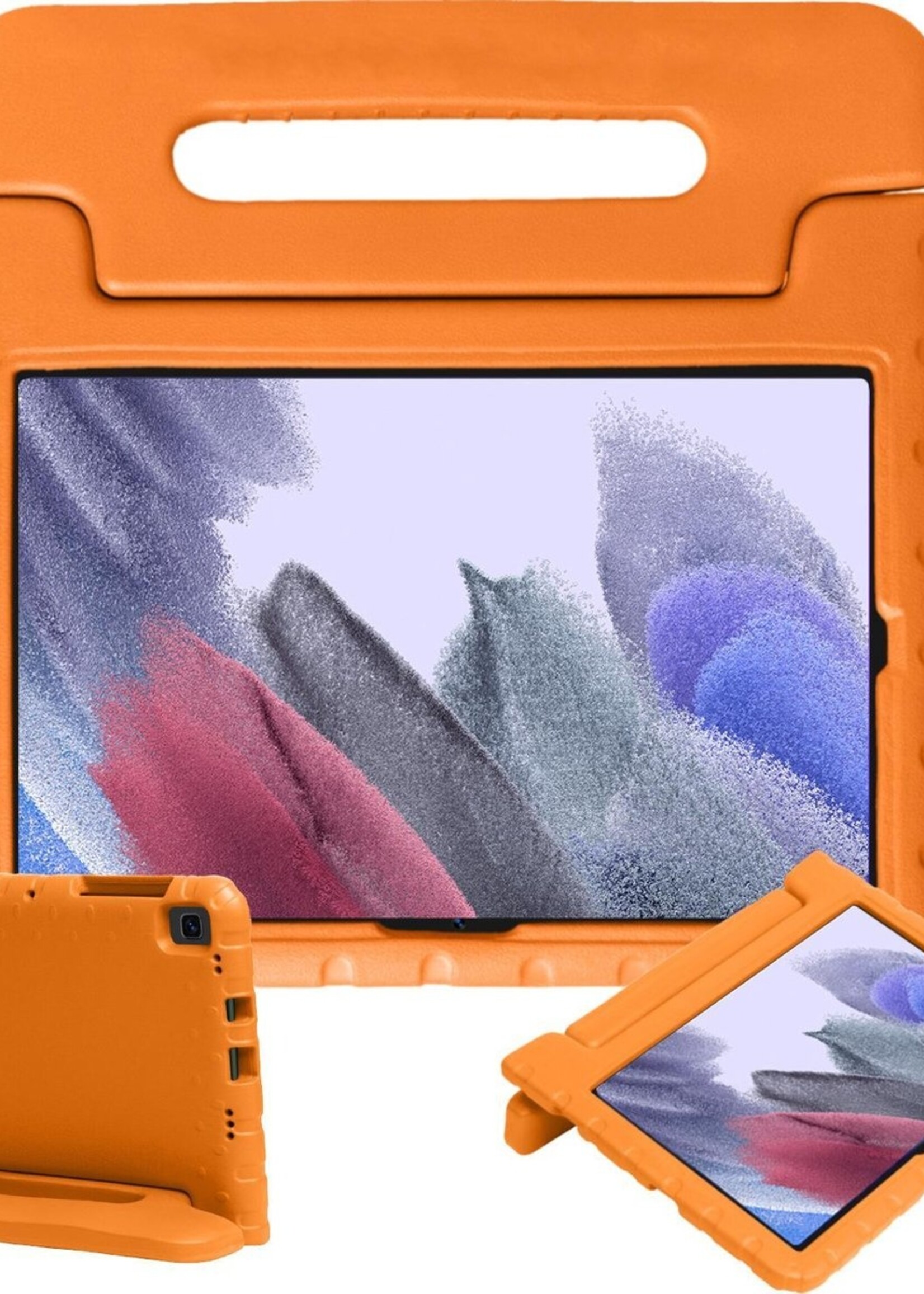 BTH Kinderhoes Geschikt voor Samsung Galaxy Tab A7 Lite Hoes Kinder Hoesje Kids Case Cover Kidsproof - Hoesje Geschikt voor Samsung Tab A7 Lite Hoesje Kinder Hoes - Oranje