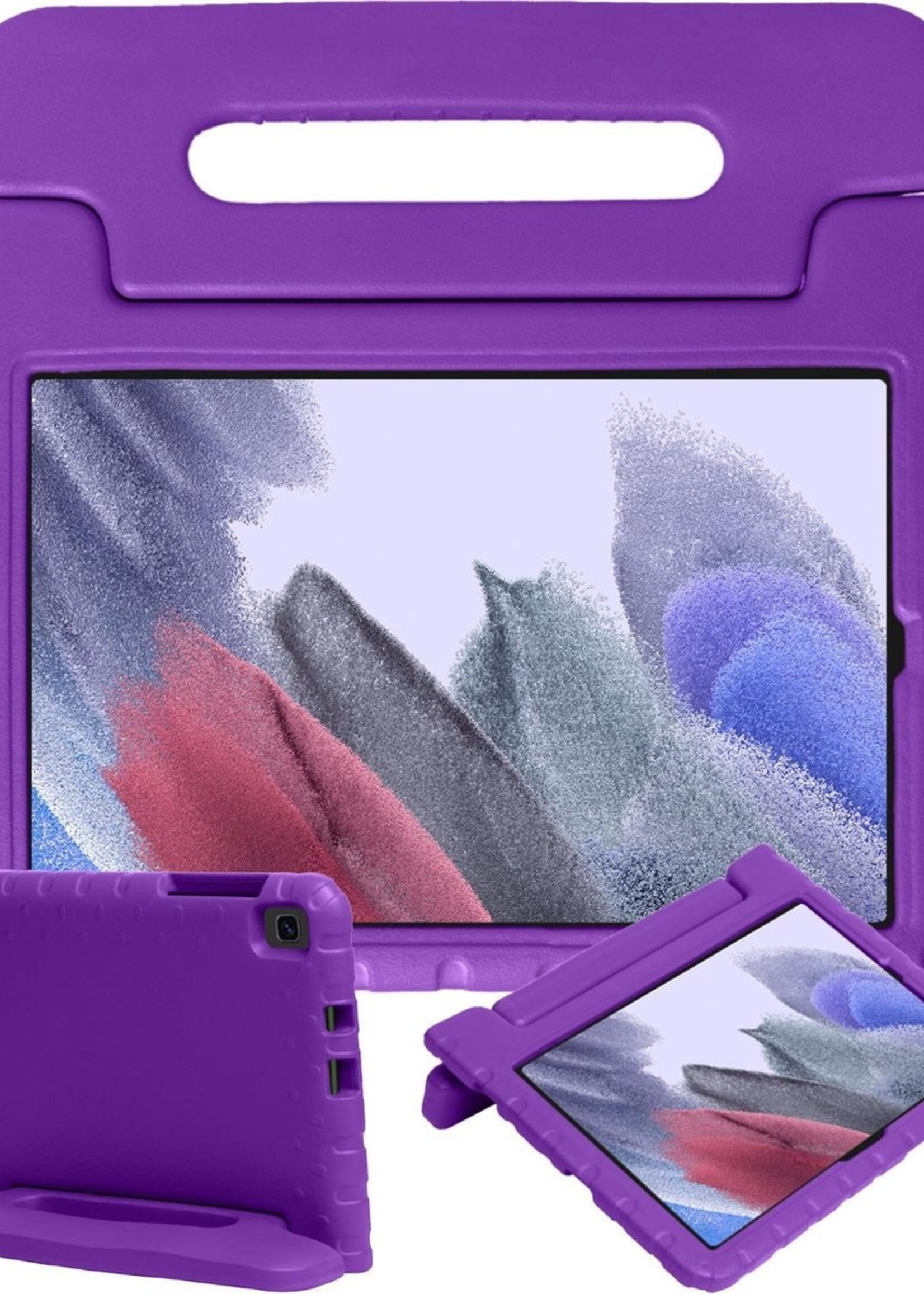 BTH Kinderhoes Geschikt voor Samsung Galaxy Tab A7 Lite Hoes Kinder Hoesje Kids Case Cover Kidsproof - Hoesje Geschikt voor Samsung Tab A7 Lite Hoesje Kinder Hoes - Paars