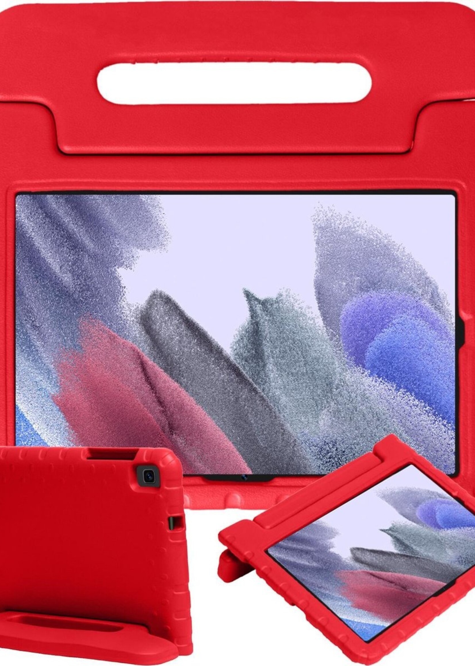 BTH Kinderhoes Geschikt voor Samsung Galaxy Tab A7 Lite Hoes Kinder Hoesje Kids Case Cover Kidsproof - Hoesje Geschikt voor Samsung Tab A7 Lite Hoesje Kinder Hoes - Rood