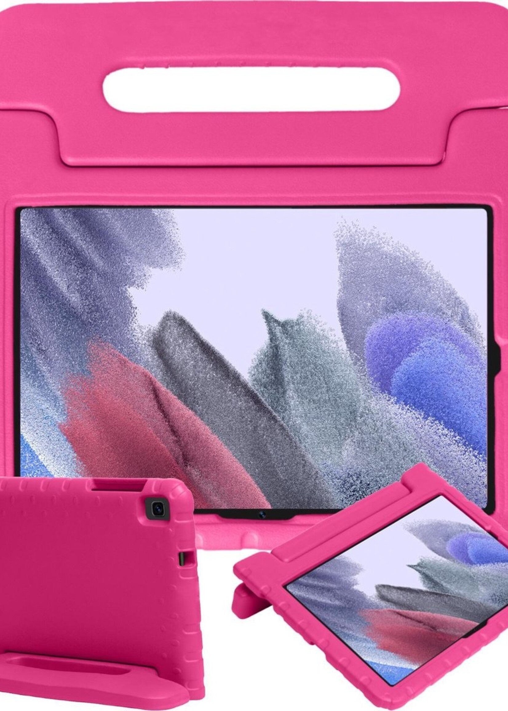 BTH Kinderhoes Geschikt voor Samsung Galaxy Tab A7 Lite Hoes Kinder Hoesje Kids Case Cover Kidsproof - Hoesje Geschikt voor Samsung Tab A7 Lite Hoesje Kinder Hoes - Roze