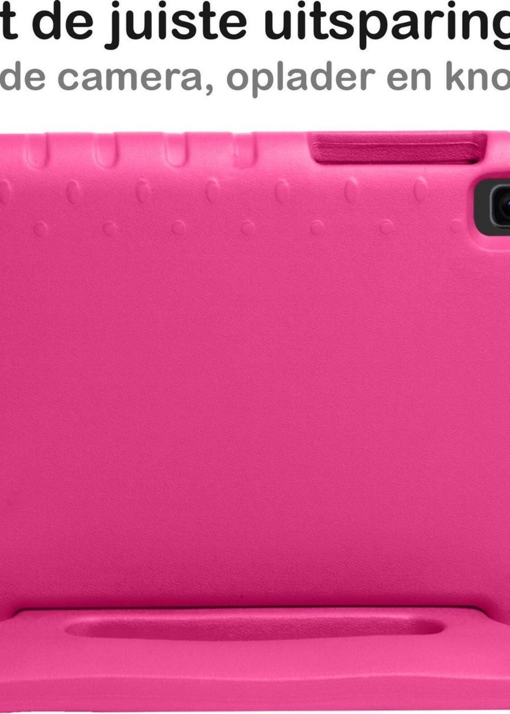 BTH Kinderhoes Geschikt voor Samsung Galaxy Tab A7 Lite Hoes Kinder Hoesje Kids Case Cover Kidsproof - Hoesje Geschikt voor Samsung Tab A7 Lite Hoesje Kinder Hoes - Roze