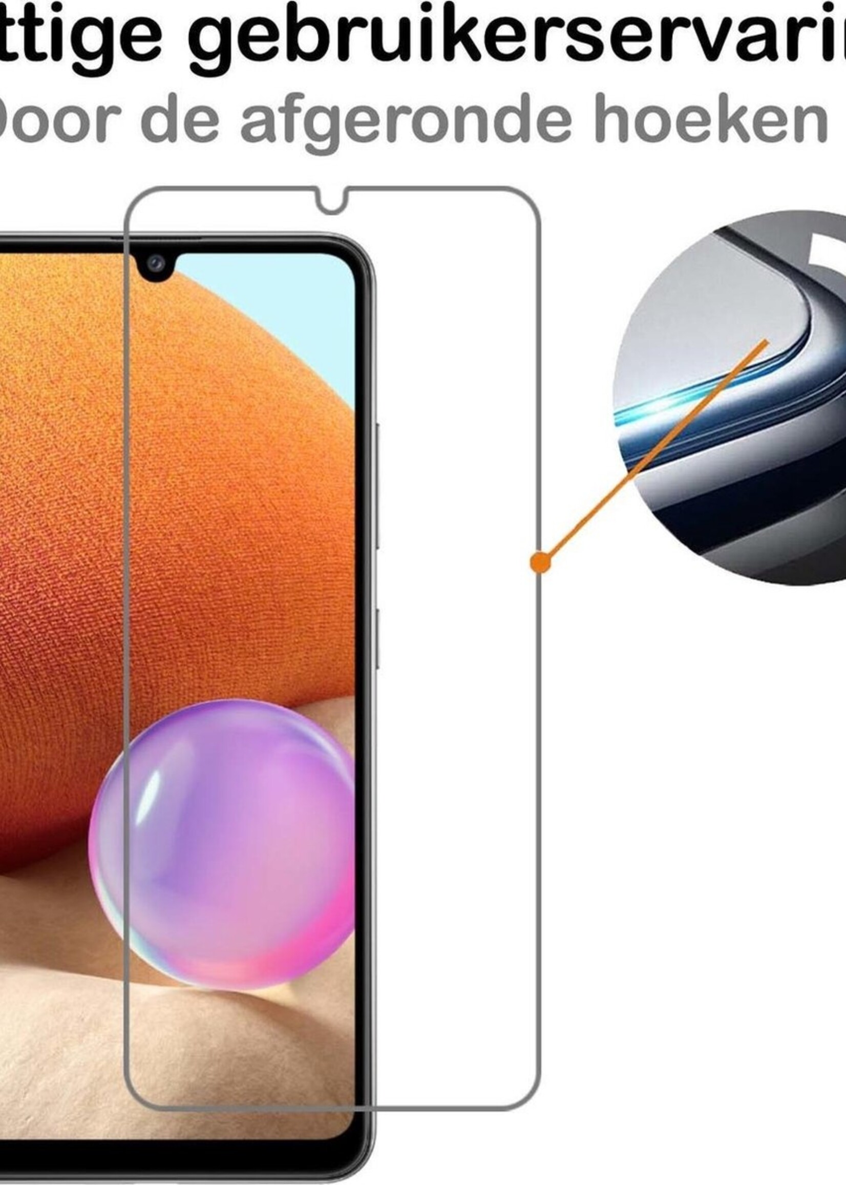 BTH Hoesje Geschikt voor Samsung A32 4G Hoesje Book Case Hoes Portemonnee Cover Walletcase Met Screenprotector - Hoes Geschikt voor Samsung Galaxy A32 4G Hoes Bookcase Hoesje - Bruin