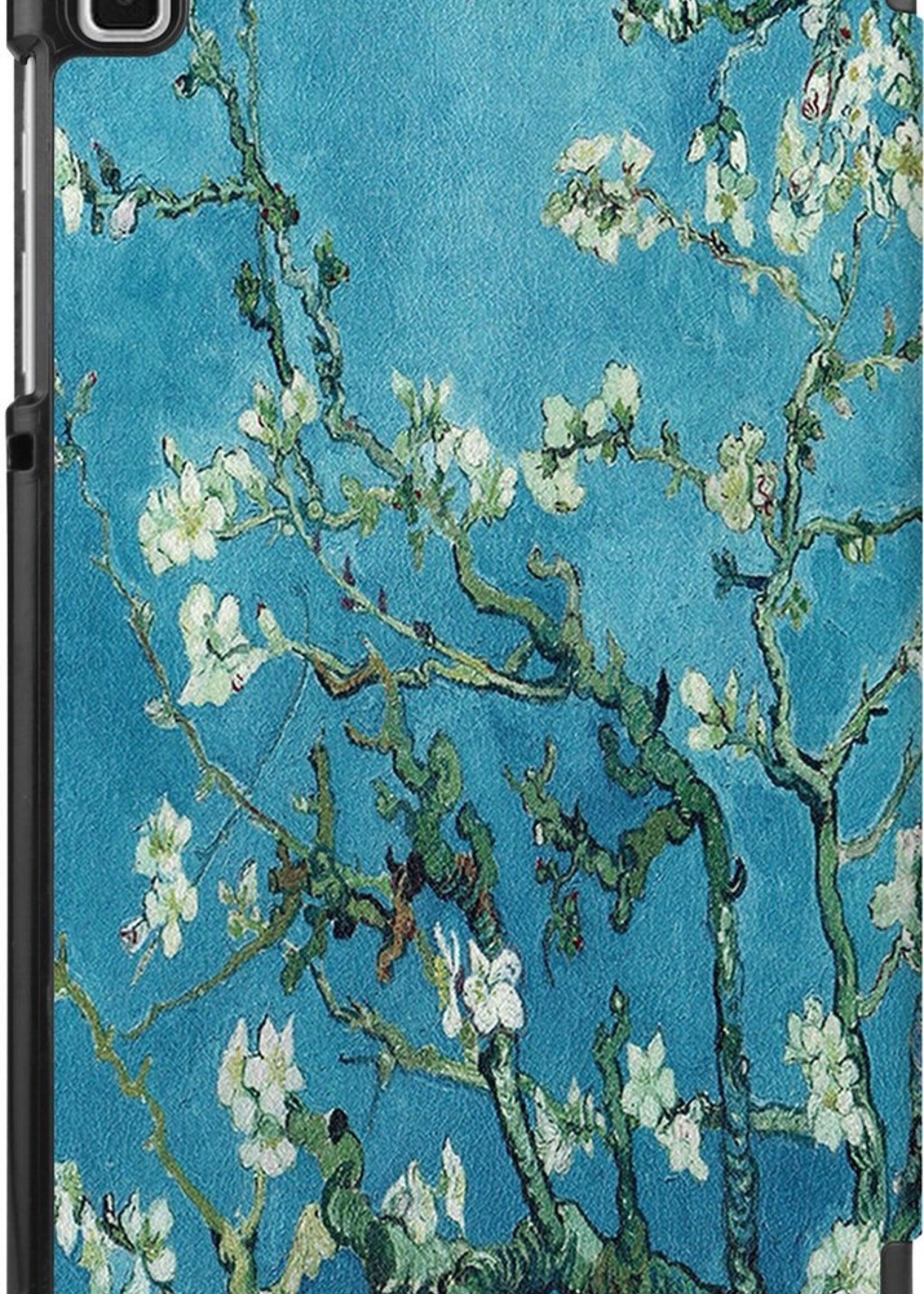 BTH Hoes Geschikt voor Samsung Galaxy Tab A7 Lite Hoes Book Case Hoesje Trifold Cover Met Screenprotector - Hoesje Geschikt voor Samsung Tab A7 Lite Hoesje Bookcase - Bloesem