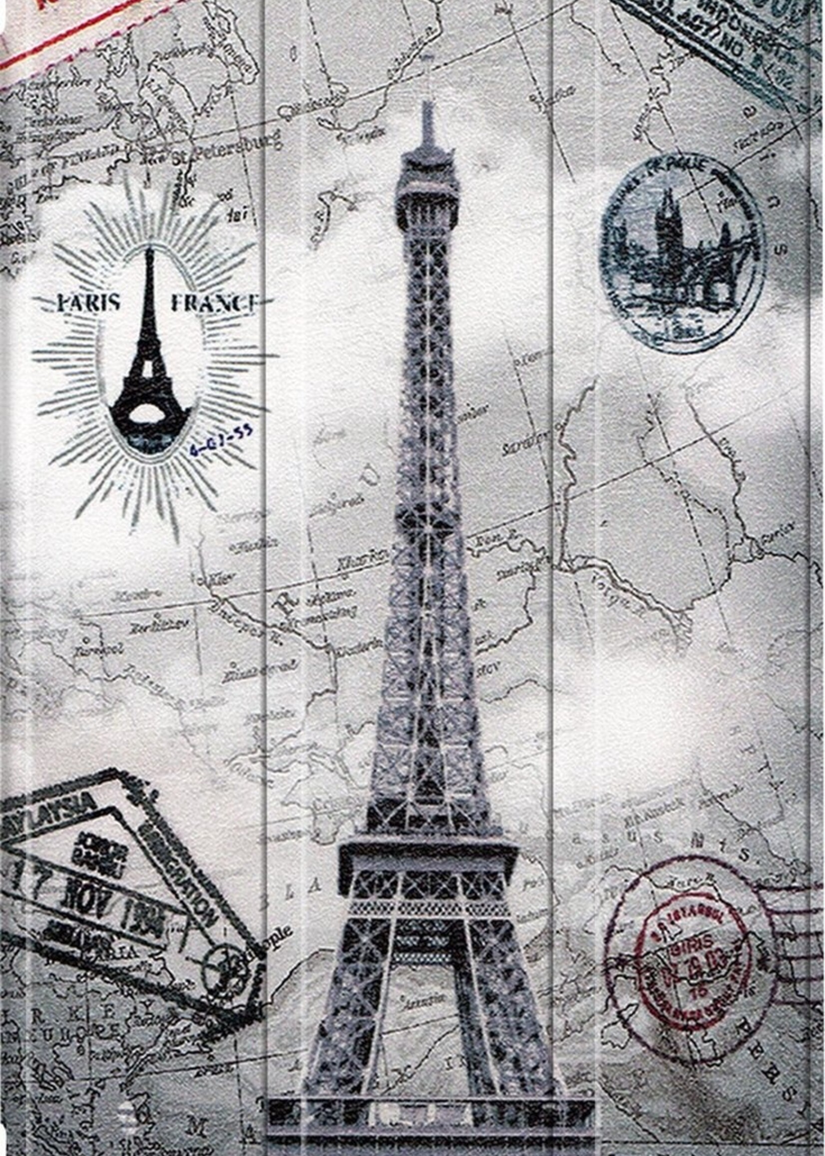 BTH Hoes Geschikt voor Samsung Galaxy Tab A7 Lite Hoes Book Case Hoesje Trifold Cover Met Screenprotector - Hoesje Geschikt voor Samsung Tab A7 Lite Hoesje Bookcase - Eiffeltoren