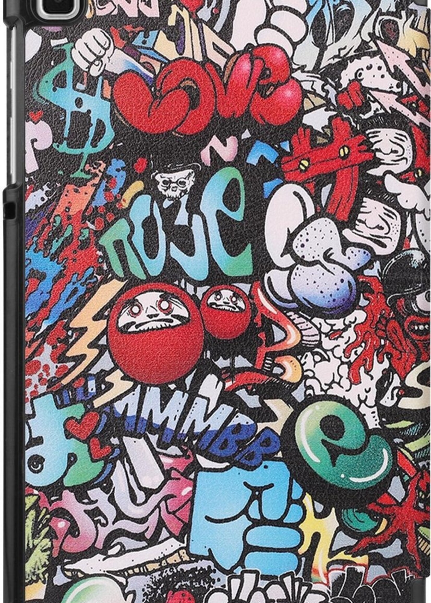 BTH Hoes Geschikt voor Samsung Galaxy Tab A7 Lite Hoes Book Case Hoesje Trifold Cover Met Screenprotector - Hoesje Geschikt voor Samsung Tab A7 Lite Hoesje Bookcase - Graffity