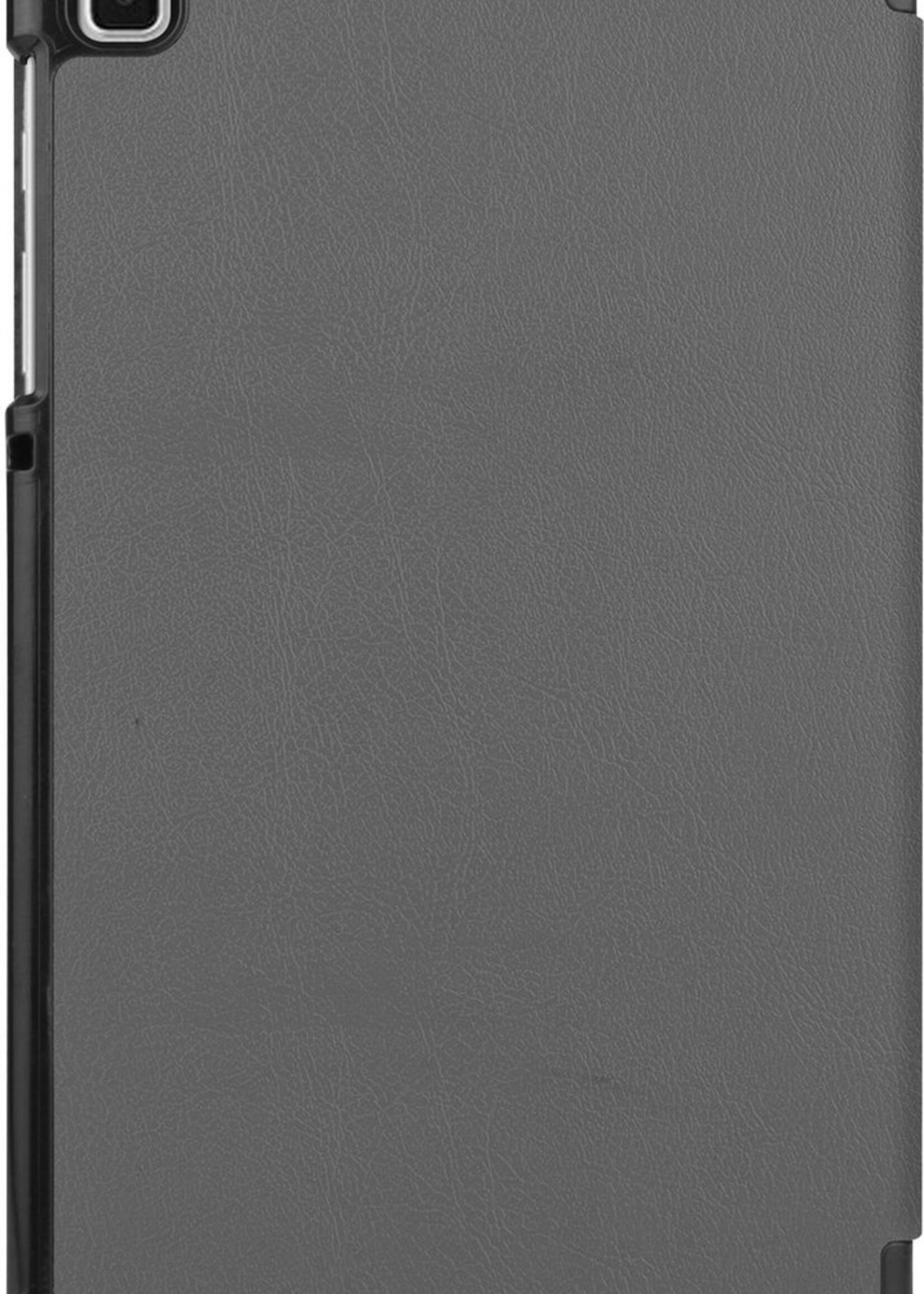 BTH Hoes Geschikt voor Samsung Galaxy Tab A7 Lite Hoes Book Case Hoesje Trifold Cover Met Screenprotector - Hoesje Geschikt voor Samsung Tab A7 Lite Hoesje Bookcase - Grijs