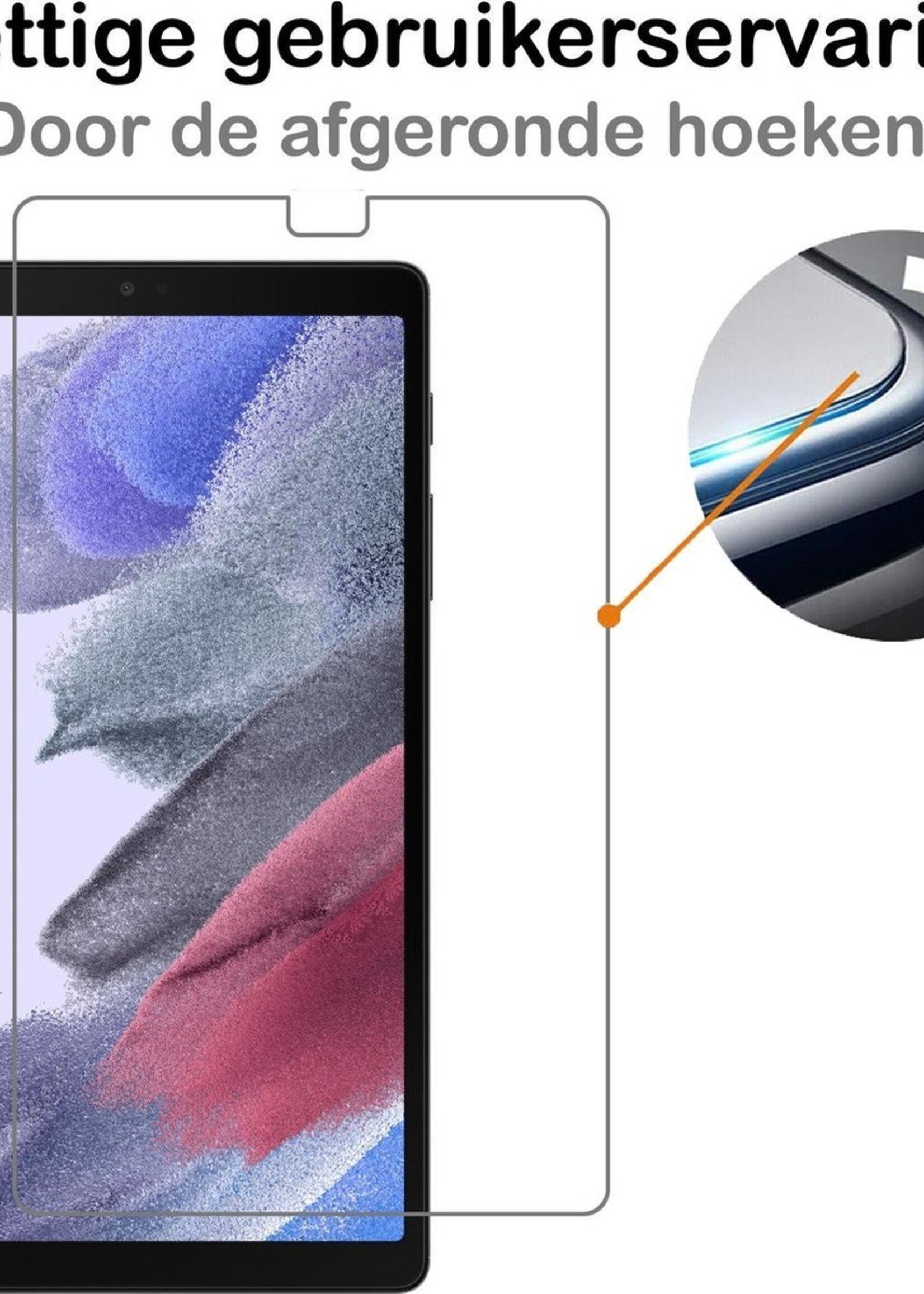 BTH Hoes Geschikt voor Samsung Galaxy Tab A7 Lite Hoes Book Case Hoesje Trifold Cover Met Screenprotector - Hoesje Geschikt voor Samsung Tab A7 Lite Hoesje Bookcase - Grijs