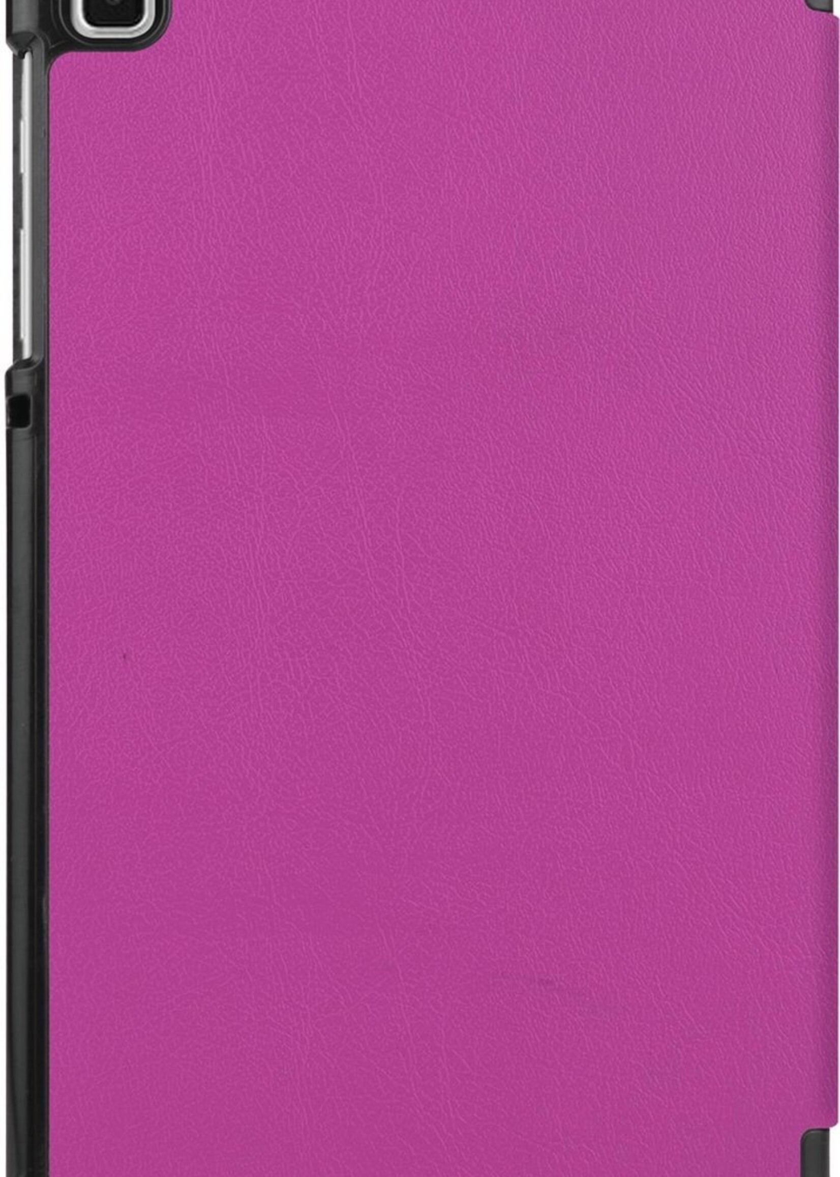BTH Hoes Geschikt voor Samsung Galaxy Tab A7 Lite Hoes Book Case Hoesje Trifold Cover Met Screenprotector - Hoesje Geschikt voor Samsung Tab A7 Lite Hoesje Bookcase - Paars