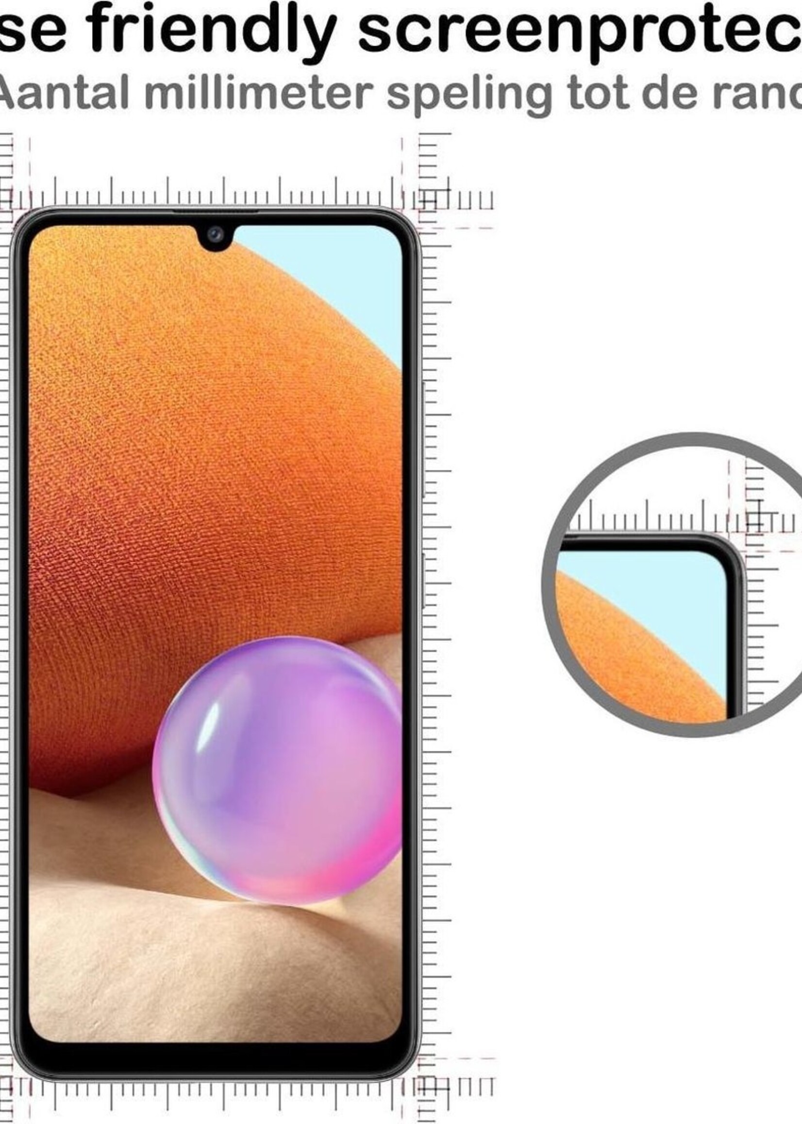 BTH Hoesje Geschikt voor Samsung A32 4G Hoesje Siliconen Shock Proof Case Hoes Met Screenprotector - Hoes Geschikt voor Samsung Galaxy A32 4G Hoes Cover Case Shockproof - Transparant