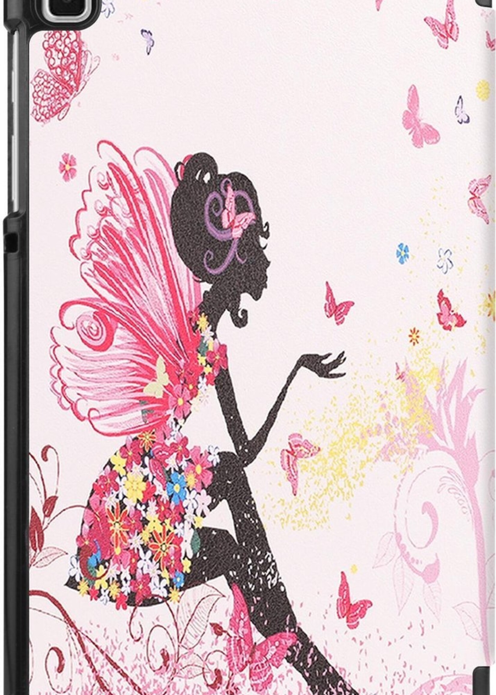 BTH Hoes Geschikt voor Samsung Galaxy Tab A7 Lite Hoes Book Case Hoesje Trifold Cover Met Screenprotector - Hoesje Geschikt voor Samsung Tab A7 Lite Hoesje Bookcase - Elfje