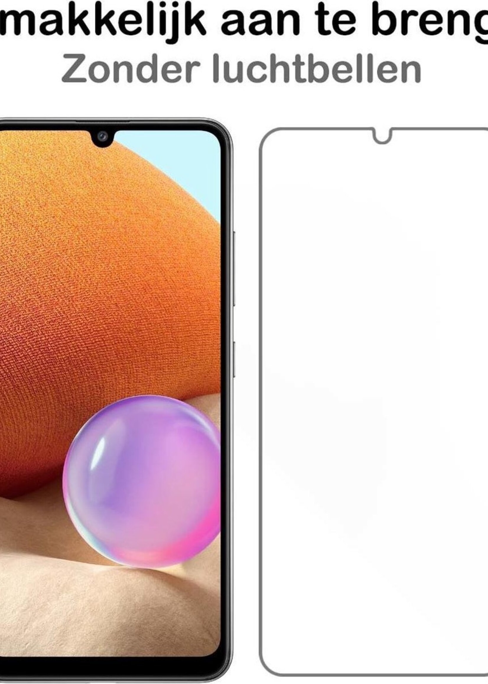 BTH Screenprotector Geschikt voor Samsung A32 4G Screenprotector Glas Gehard Tempered Glass - Screenprotector Geschikt voor Samsung Galaxy A32 4G Screen Protector Screen Cover - 2 PACK