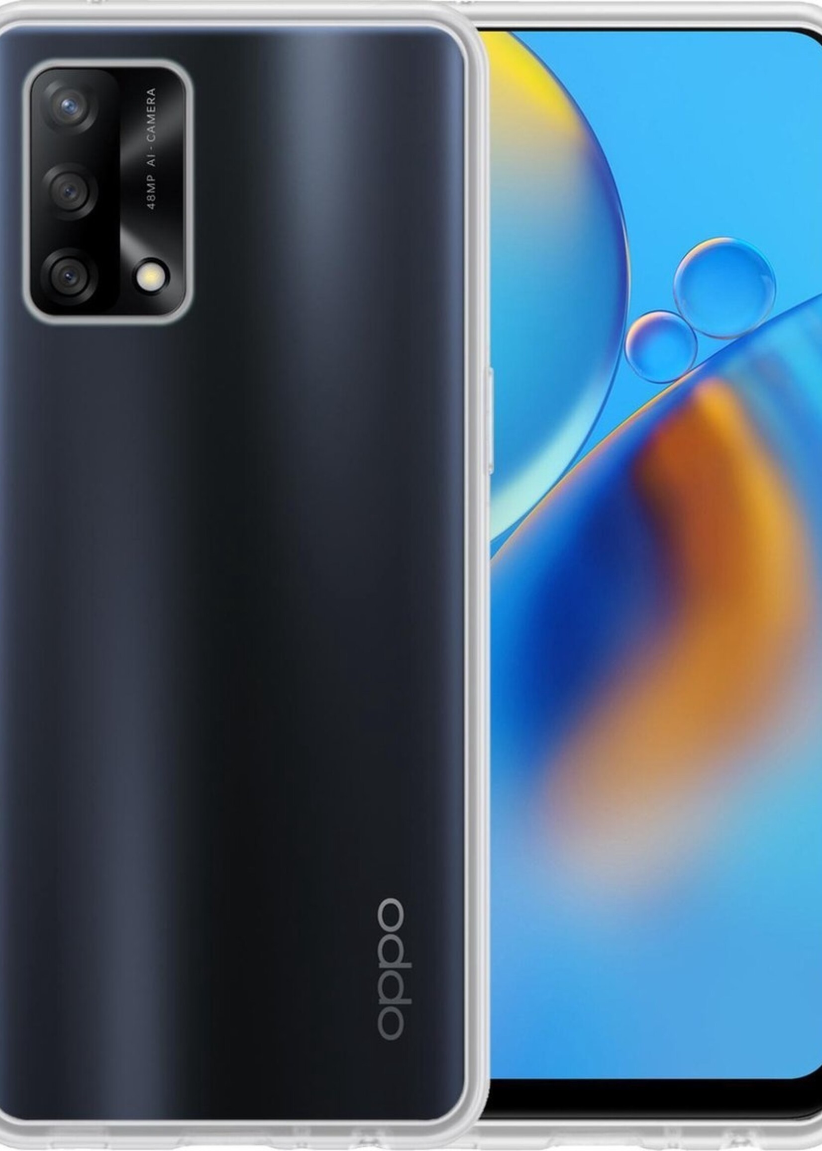 BTH Hoesje Geschikt voor OPPO A74 4G Hoesje Siliconen Case Hoes - Hoes Geschikt voor OPPO A74 4G Hoes Cover Case - Transparant