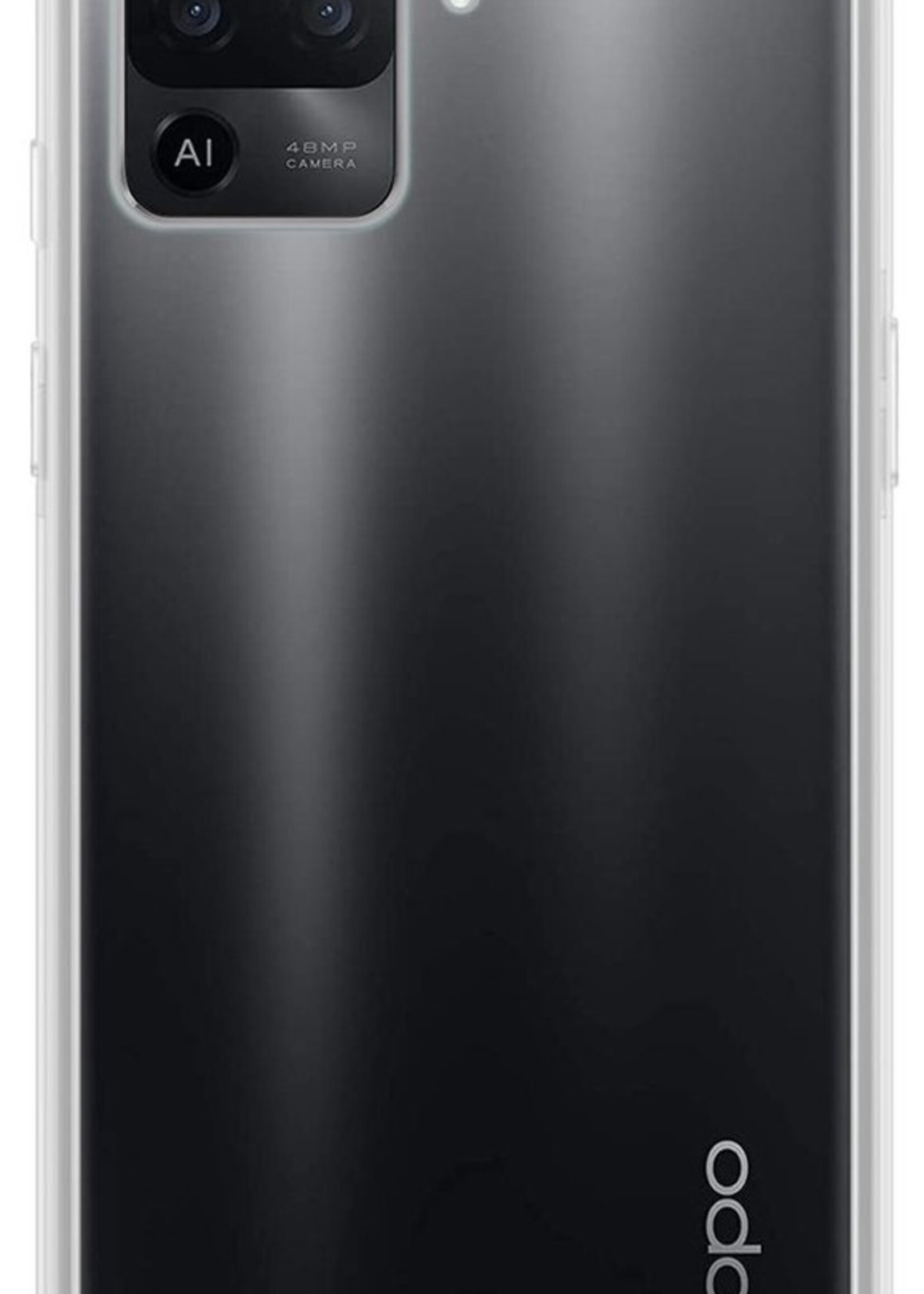 BTH Hoesje Geschikt voor OPPO A94 Hoesje Siliconen Shock Proof Case Hoes - Hoes Geschikt voor OPPO A94 Hoes Cover Case Shockproof - Transparant