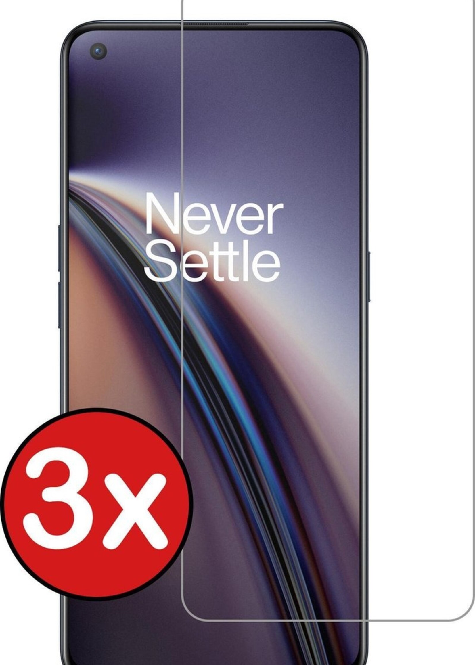 BTH Screenprotector Geschikt voor OnePlus Nord CE Screenprotector Glas Gehard Tempered Glass - Screenprotector Geschikt voor OnePlus Nord CE Screen Protector Screen Cover - 3 PACK