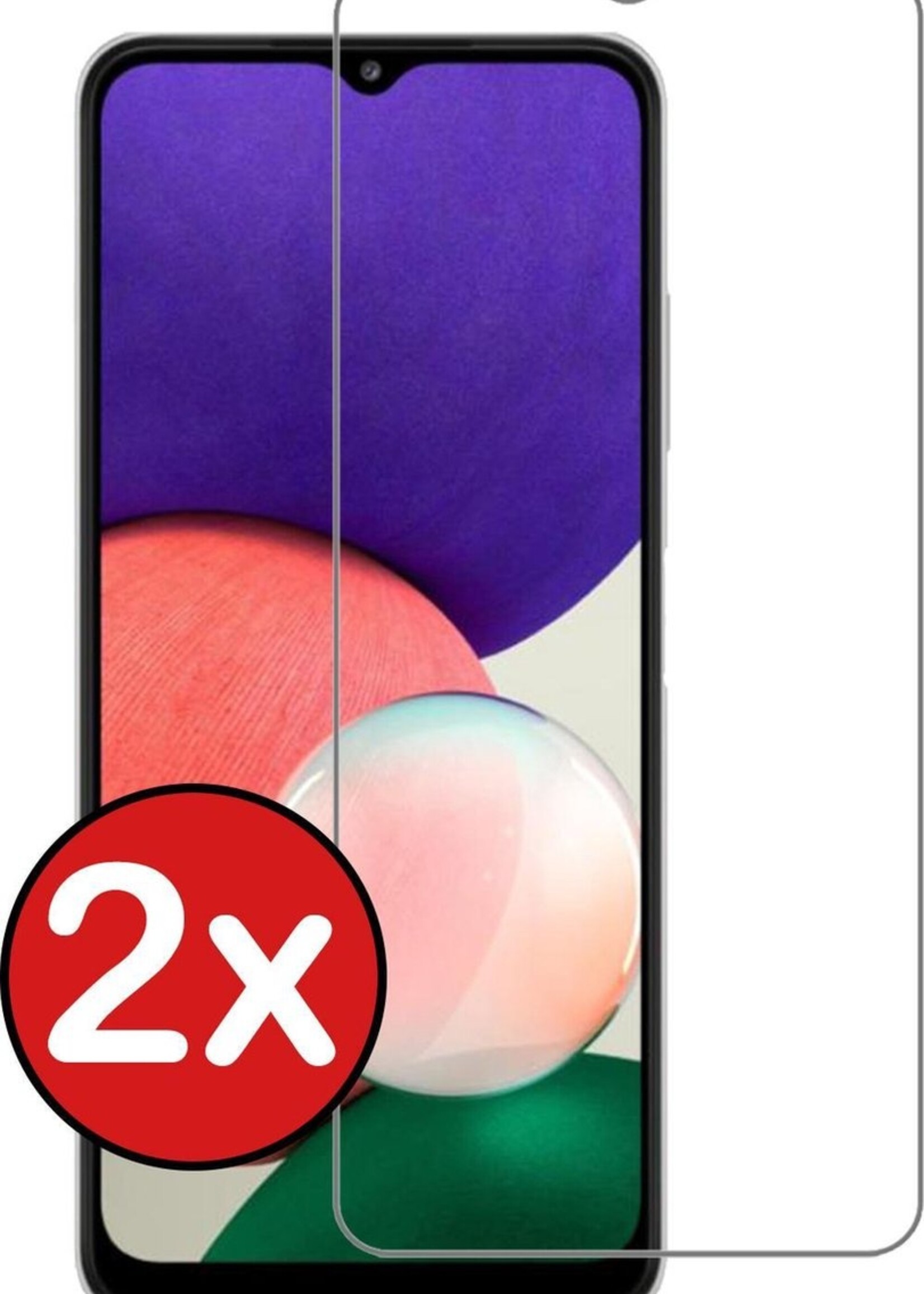 BTH Screenprotector Geschikt voor Samsung A22 5G Screenprotector Glas Gehard Tempered Glass - Screenprotector Geschikt voor Samsung Galaxy A22 5G Screen Protector Screen Cover - 2 PACK