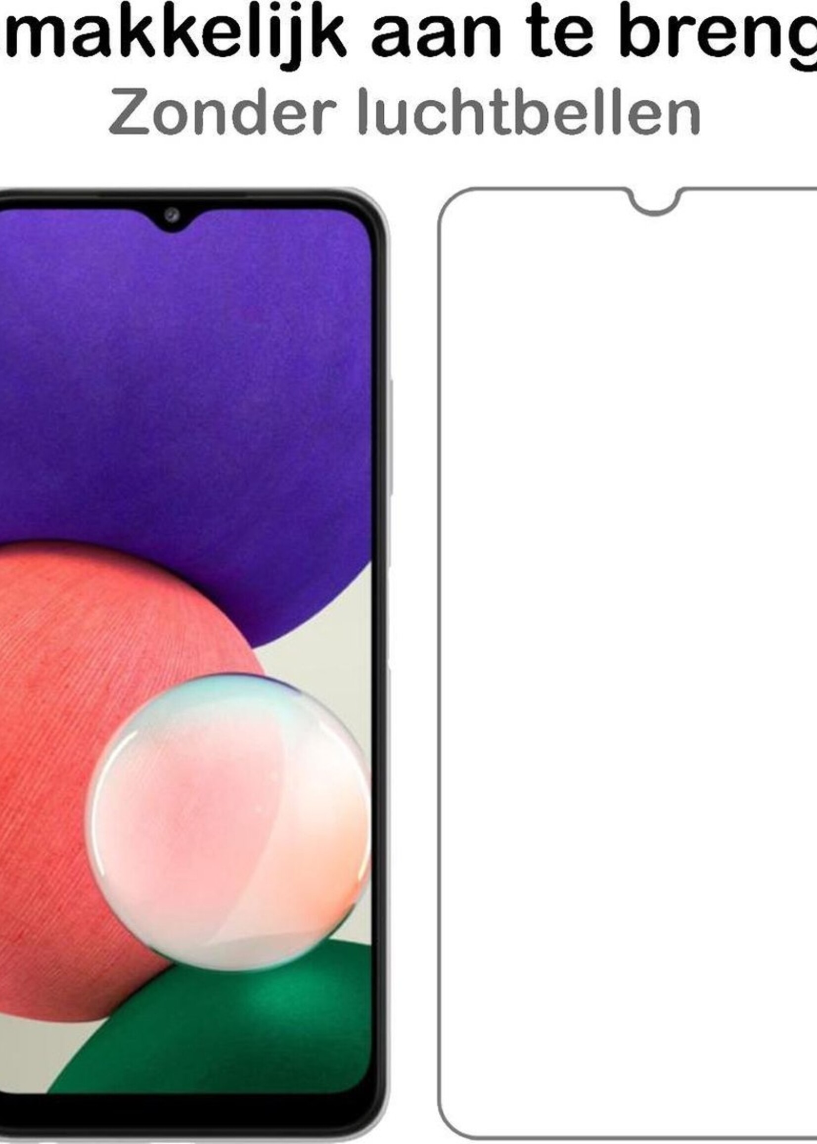 BTH Screenprotector Geschikt voor Samsung A22 5G Screenprotector Glas Gehard Tempered Glass - Screenprotector Geschikt voor Samsung Galaxy A22 5G Screen Protector Screen Cover - 3 PACK