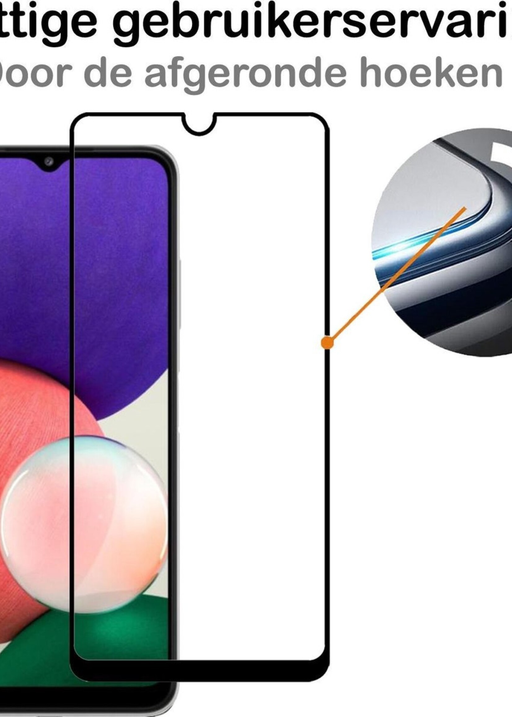 BTH Screenprotector Geschikt voor Samsung A22 4G Screenprotector Glas Gehard Tempered Glass Full Cover - Screenprotector Geschikt voor Samsung Galaxy A22 4G Screen Protector Screen Cover - 3 PACK
