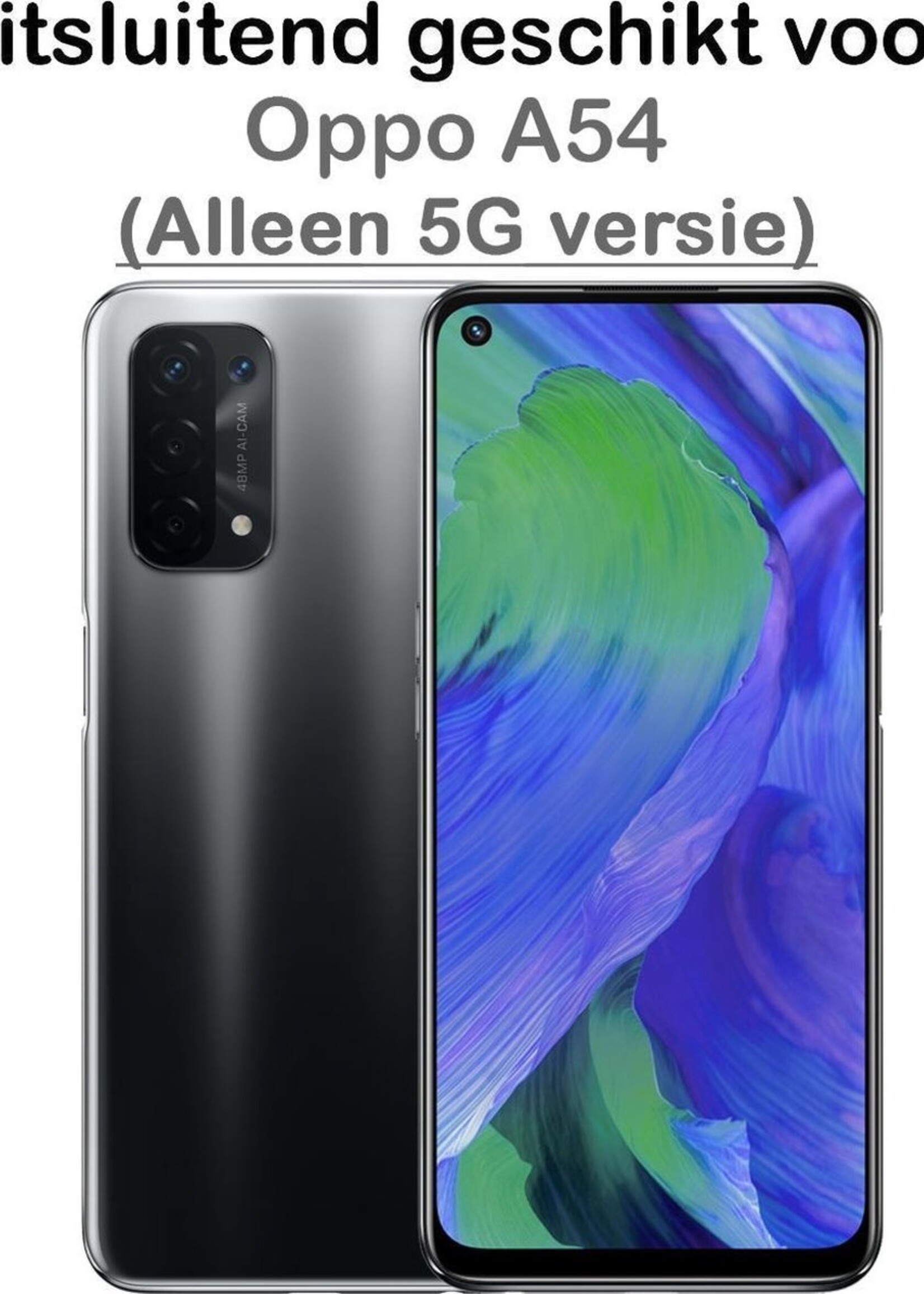 BTH Hoesje Geschikt voor OPPO A54 5G Hoesje Siliconen Case Hoes - Hoes Geschikt voor OPPO A54 5G Hoes Cover Case - Transparant - 2 PACK