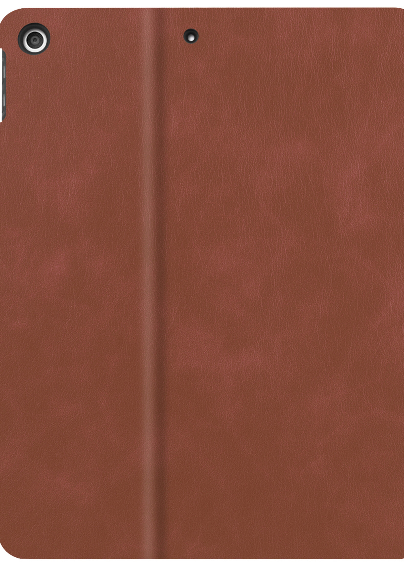 BTH iPad 10.2 2021 Hoesje Book Case Luxe Cover Hoes Met Uitsparing Apple Pencil - iPad 10.2 2021 Hoes Bookcase - Bruin