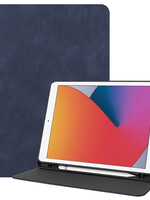 BTH BTH Luxe Lederen iPad 10.2 2021 Hoes - Donkerblauw